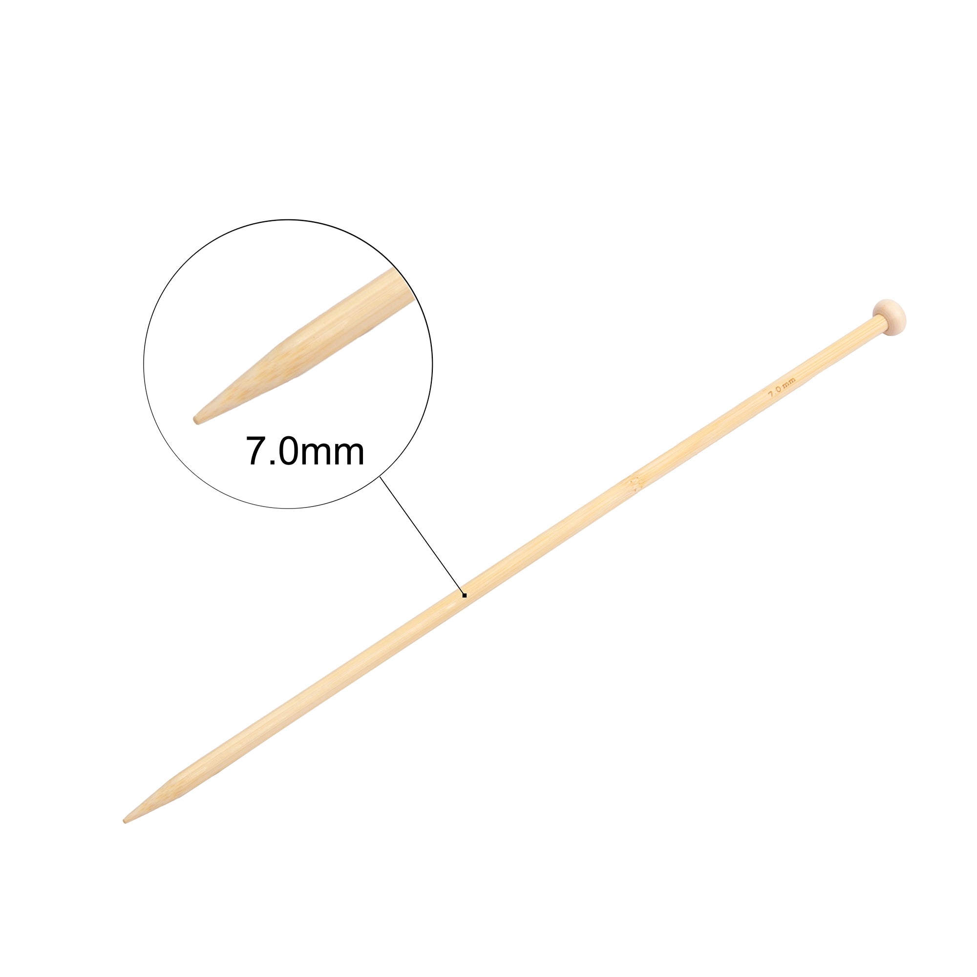 Bamboo Knitting Needles Natural 7mm X 35cm 2pc