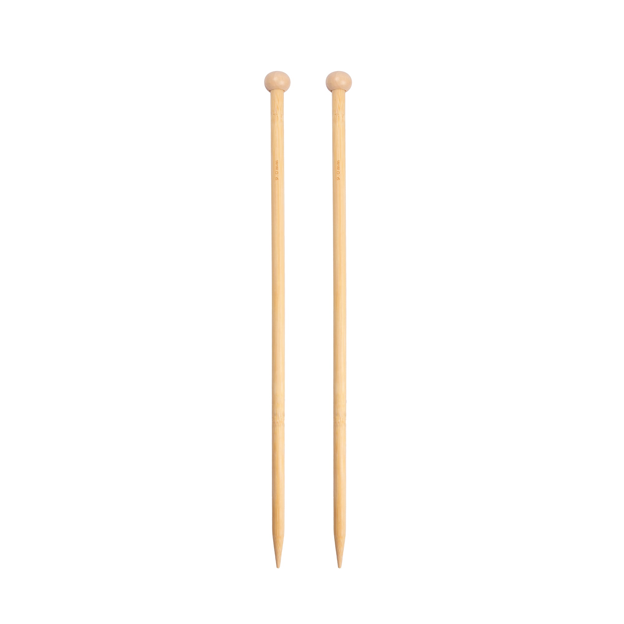 Bamboo Knitting Needles Natural 9mm X 35cm 2pc