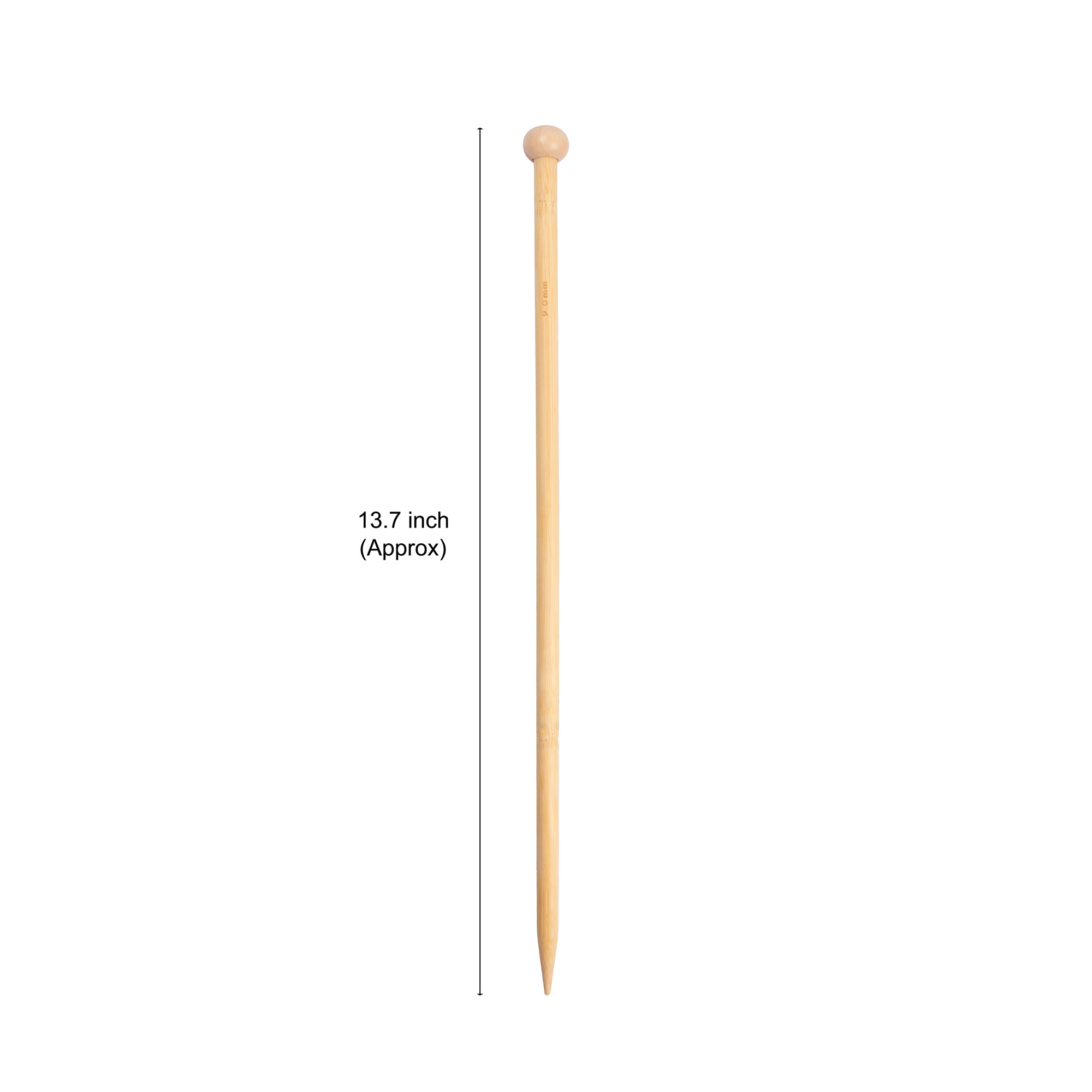 Bamboo Knitting Needles Natural 9mm X 35cm 2pc