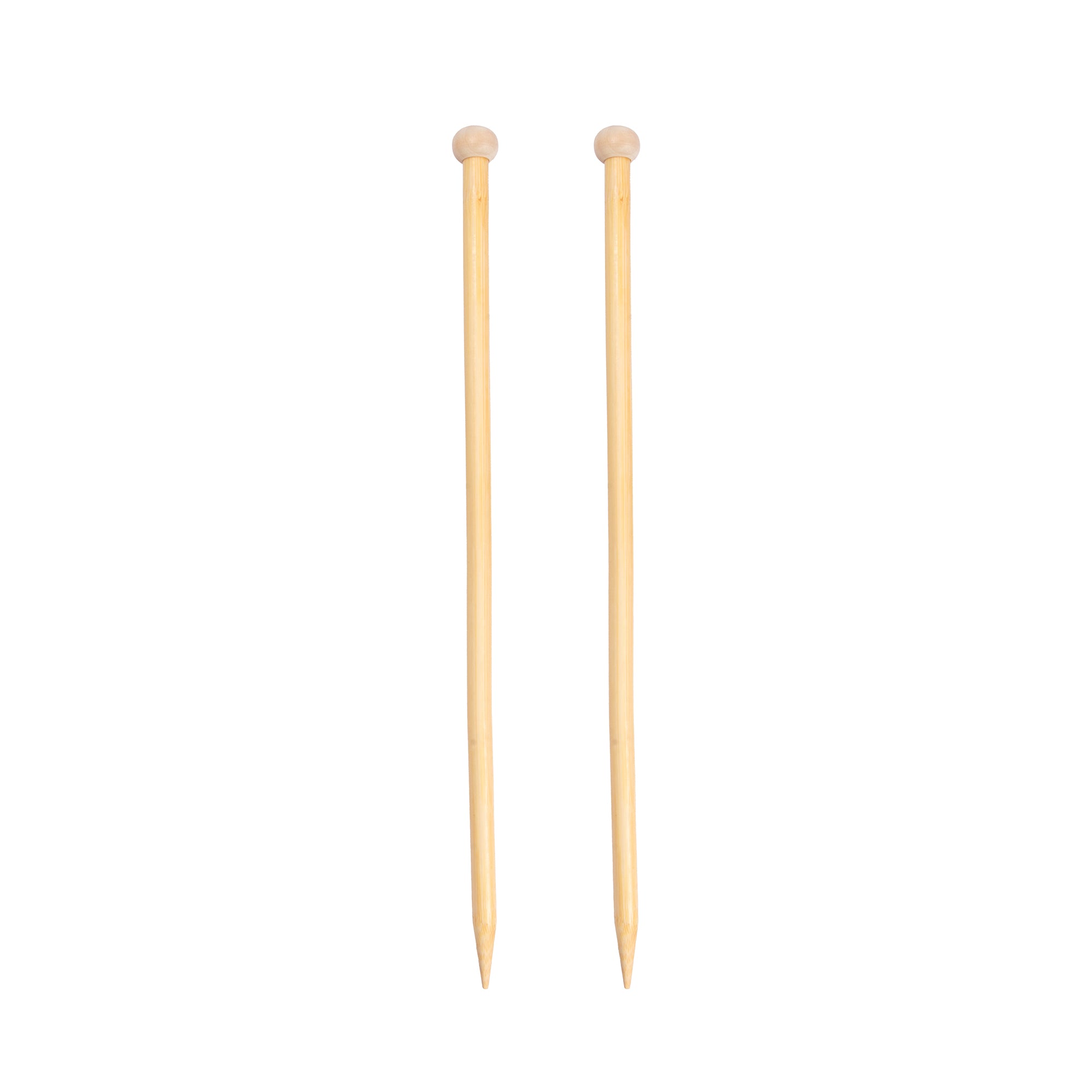 Bamboo Knitting Needles Natural 10mm X 35cm 2pc