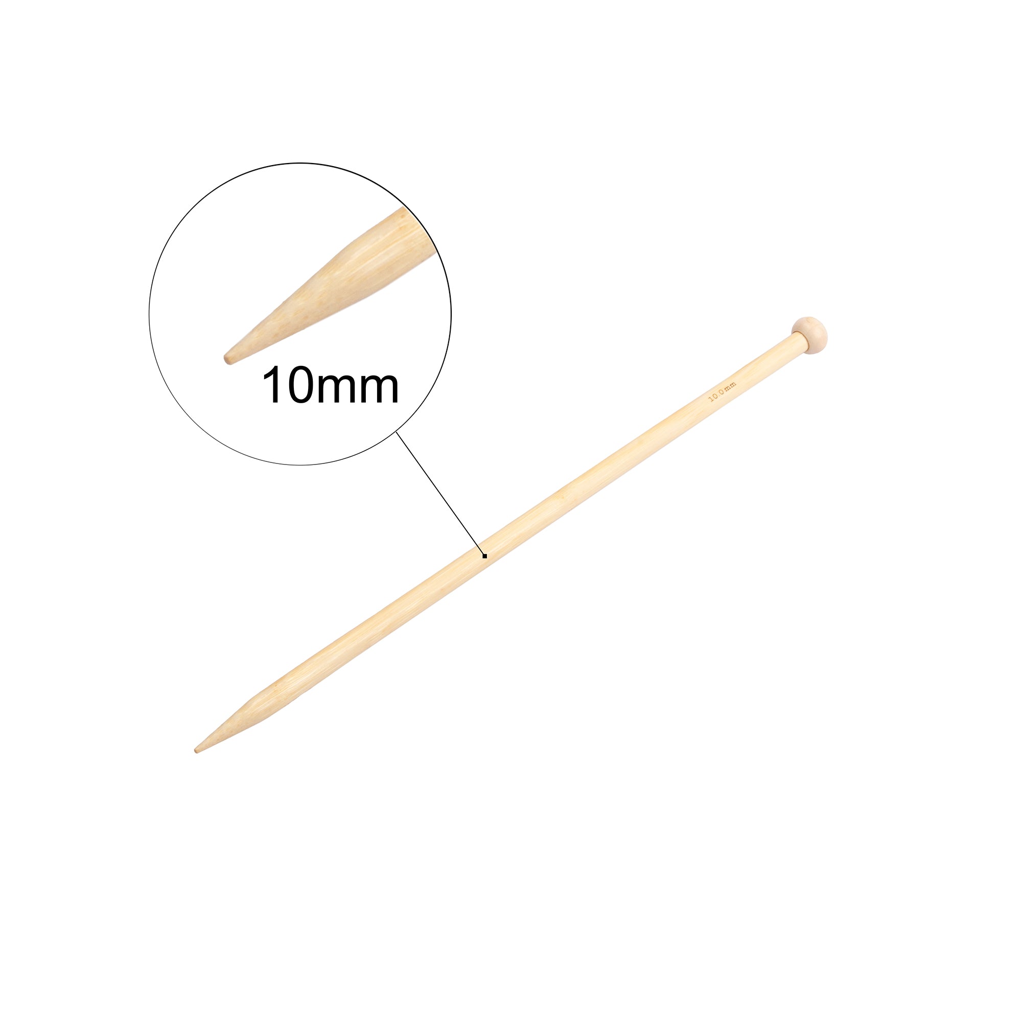 Bamboo Knitting Needles Natural 10mm X 35cm 2pc