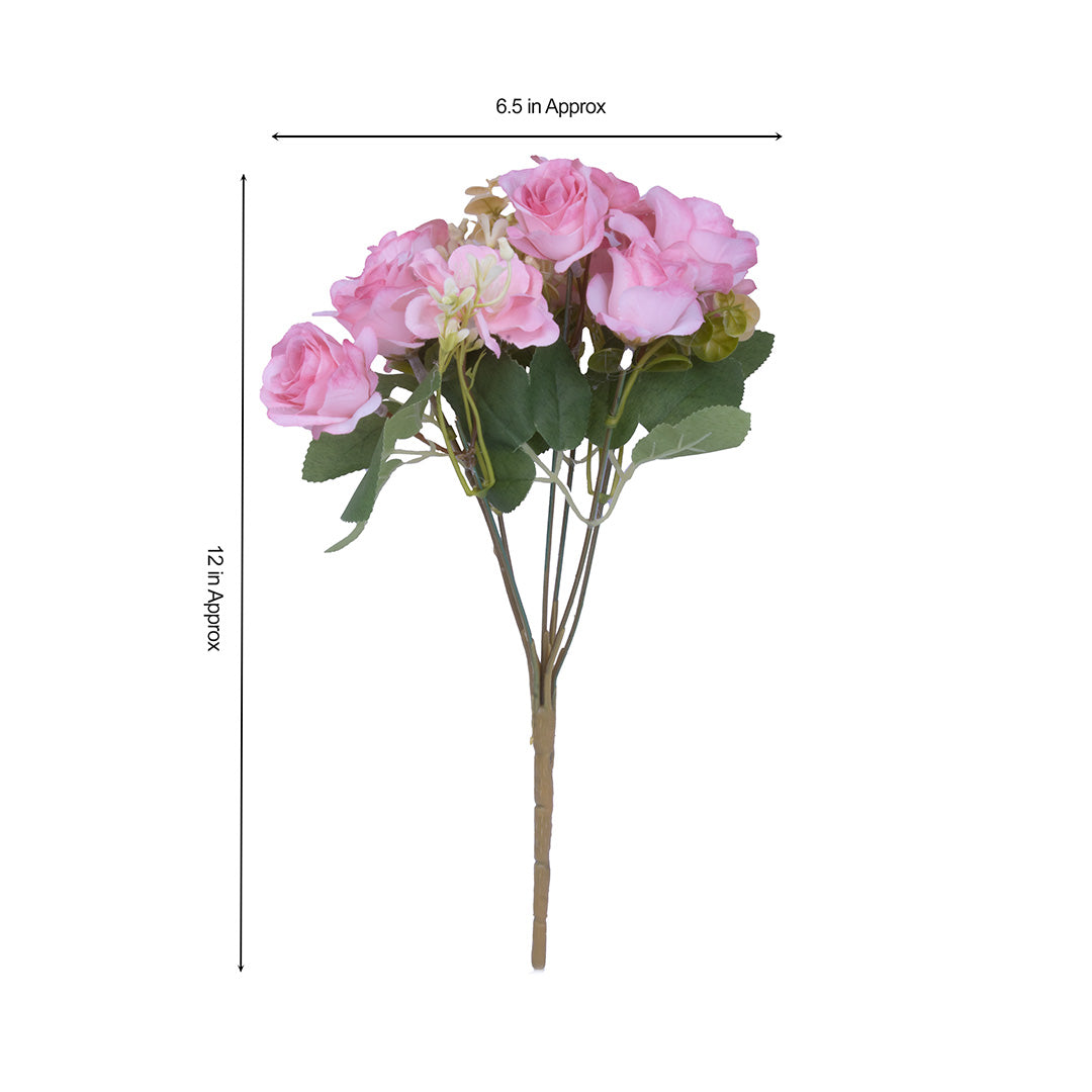 Artificial Flower Bonica Rose Pink 12inch 1Sprig