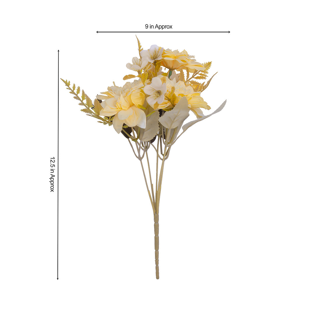 Artificial Flower Bridal Bouquet yellow 12inch 1Sprig