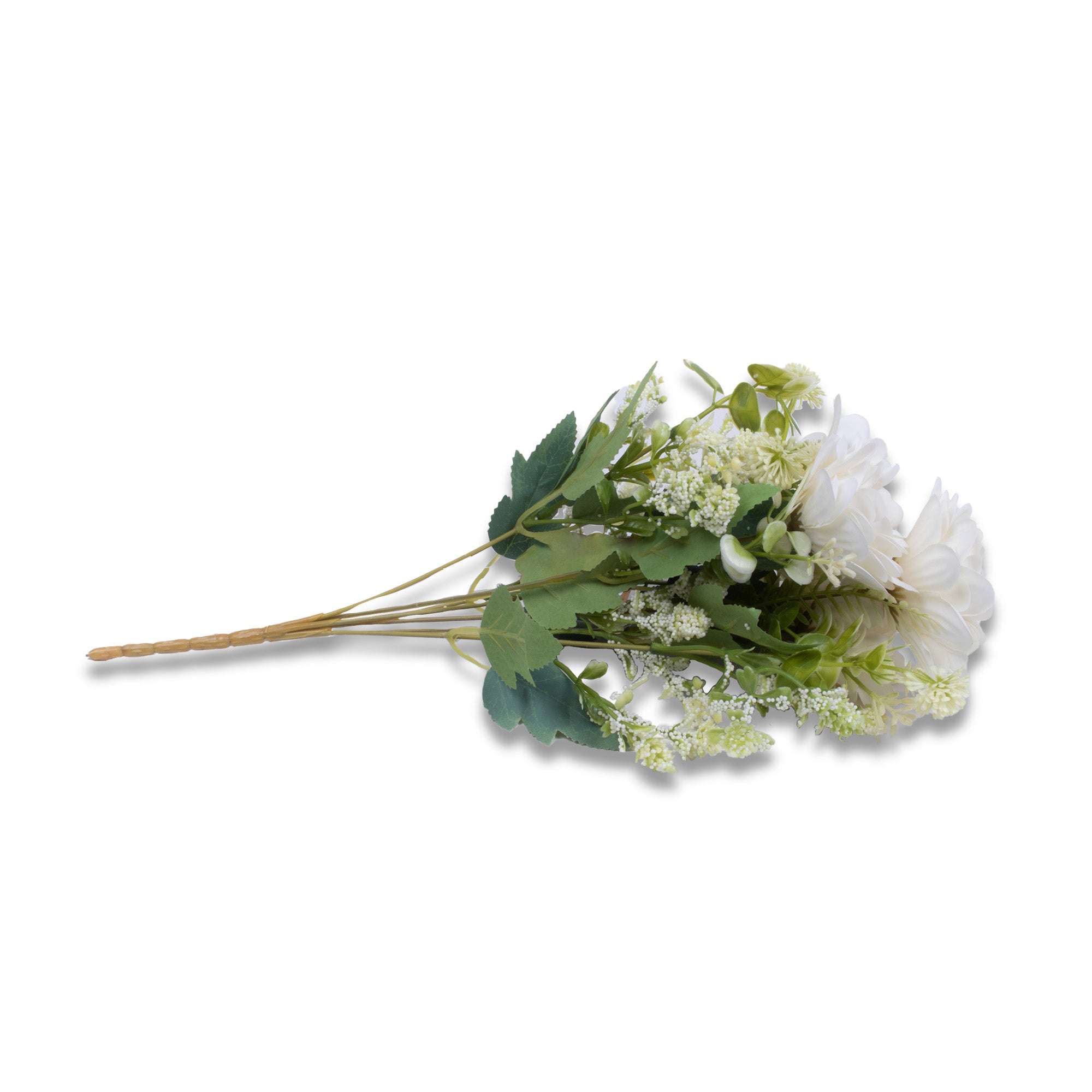 Artificial Flower Rose Bunch White 17inch 1Sprig