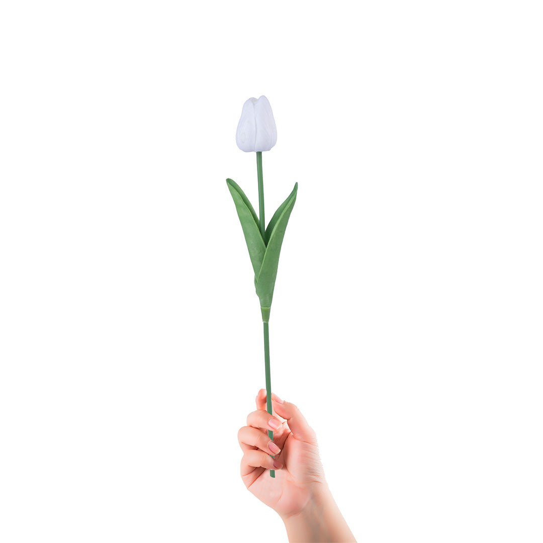 Artificial Flower Tulip White 13inch 1pc