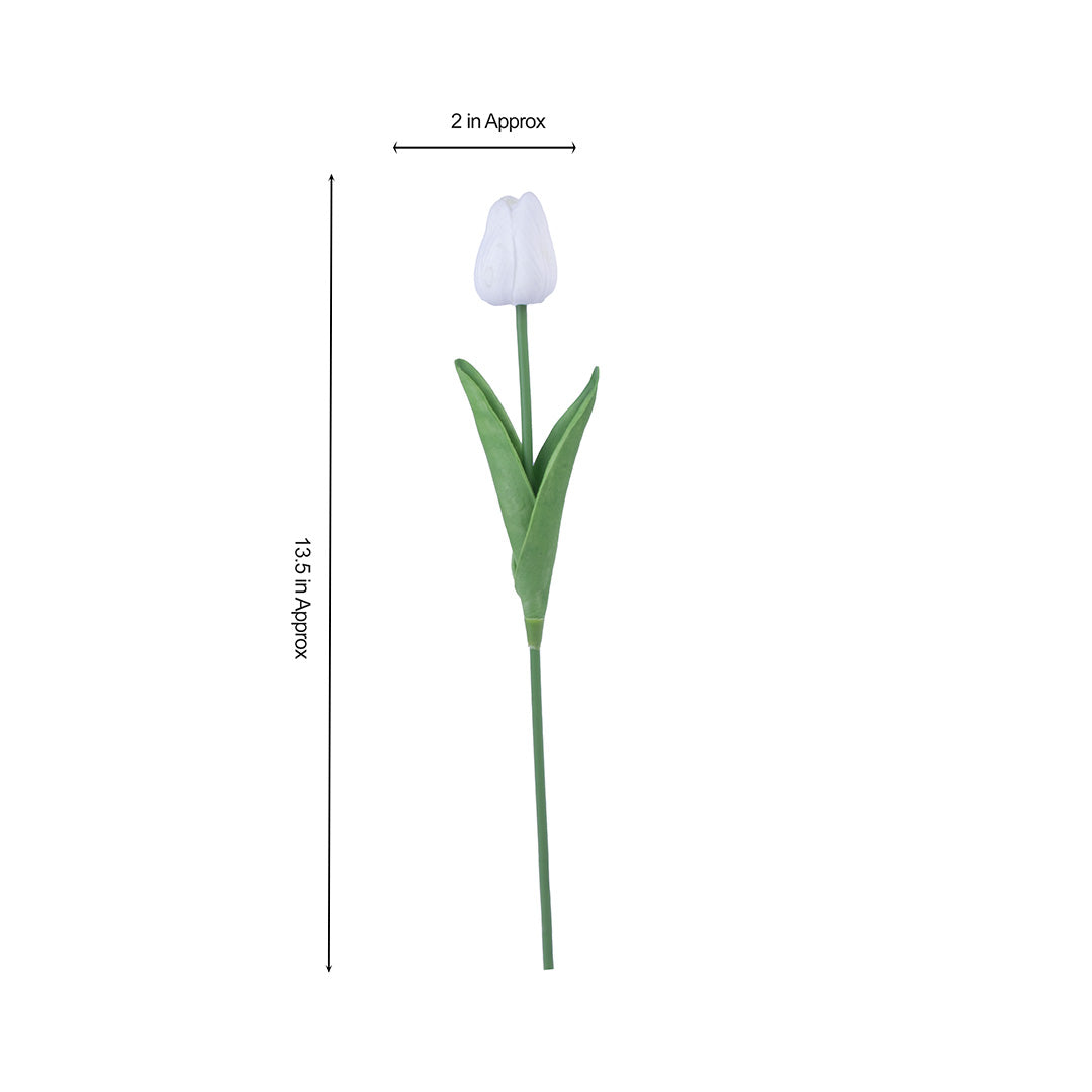 Artificial Flower Tulip White 13inch 1pc