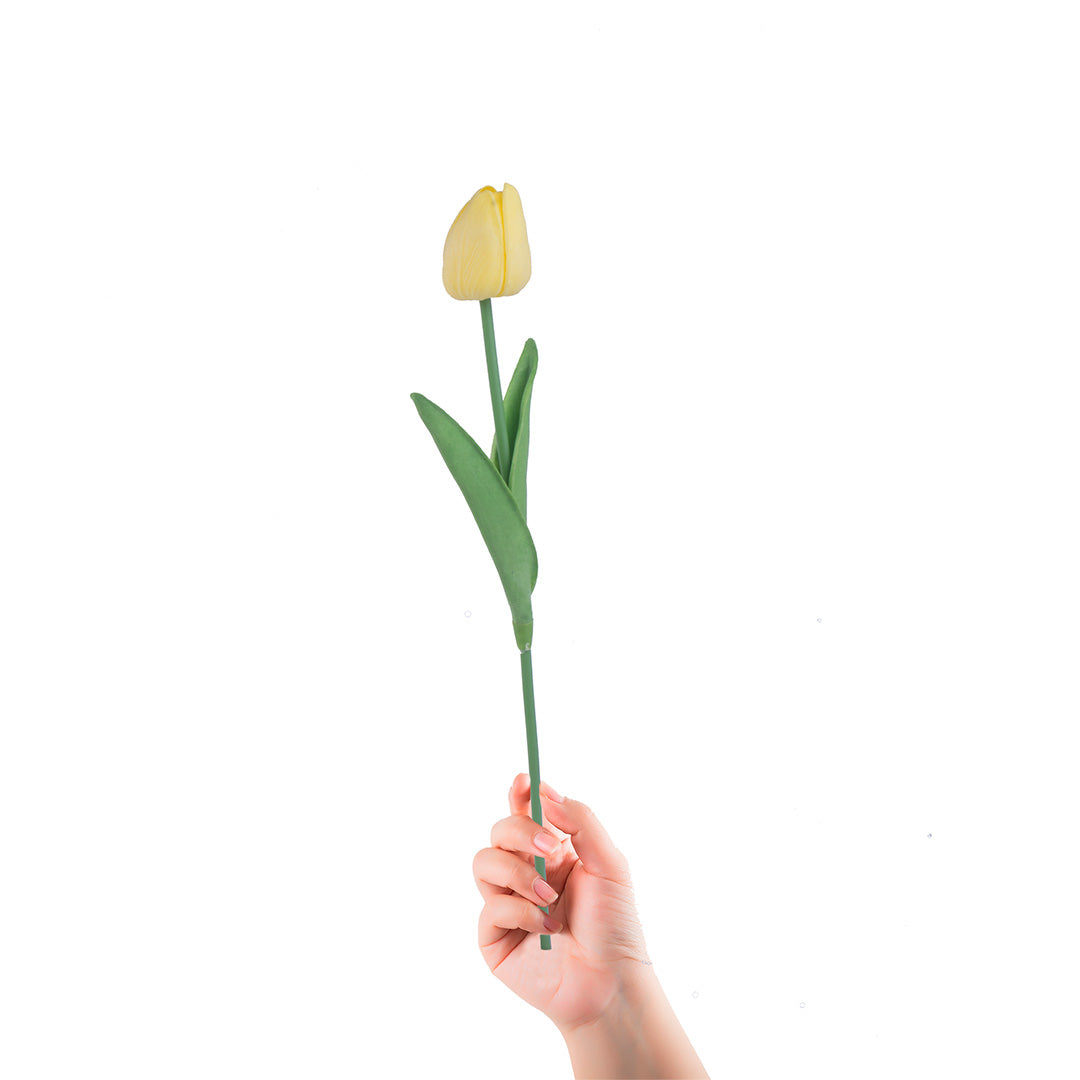 Artificial Flower Tulip Yellow 13inch 1pc