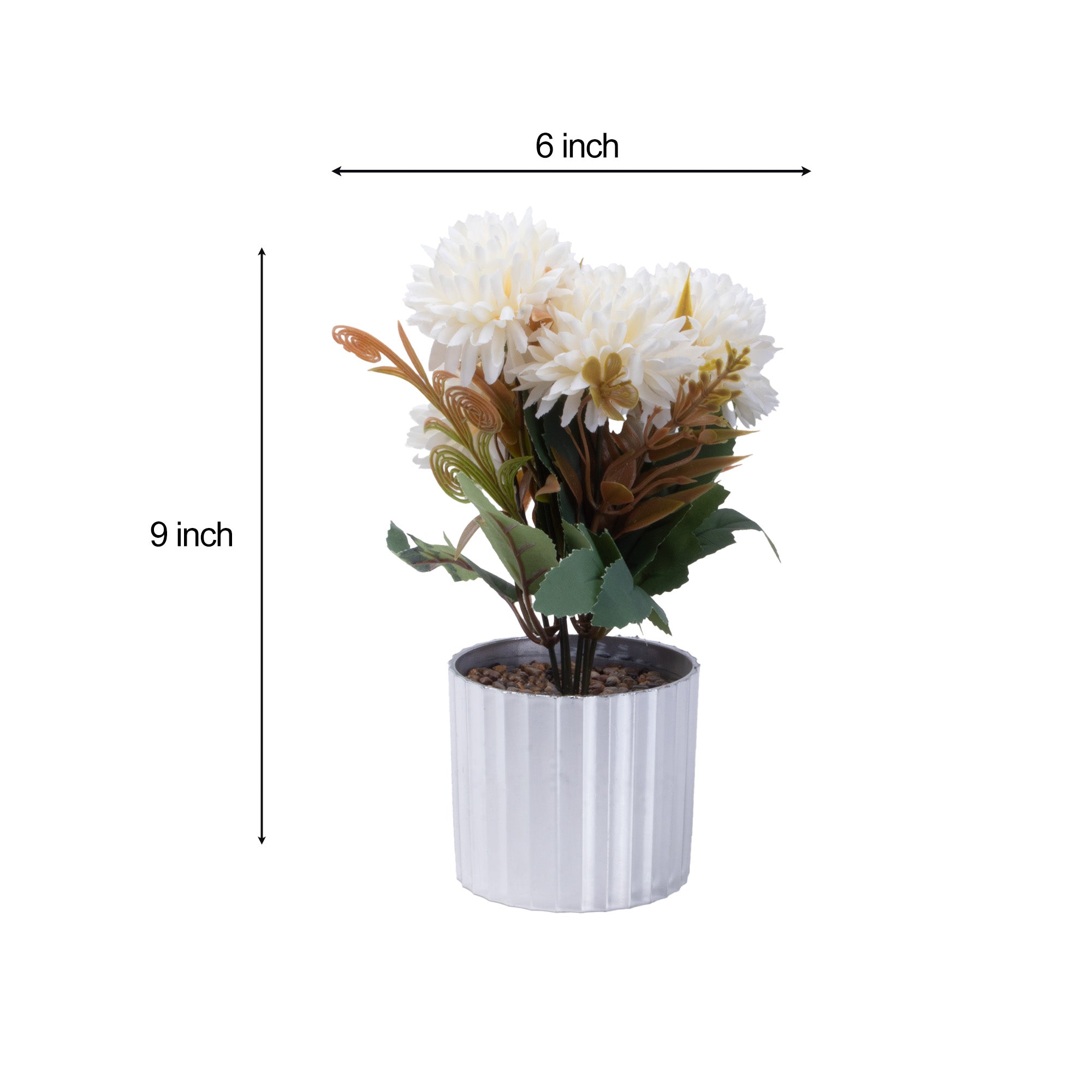 Artificial Flower in Pot Chrysanthemums Light Amber 9X5.5inch 1pc