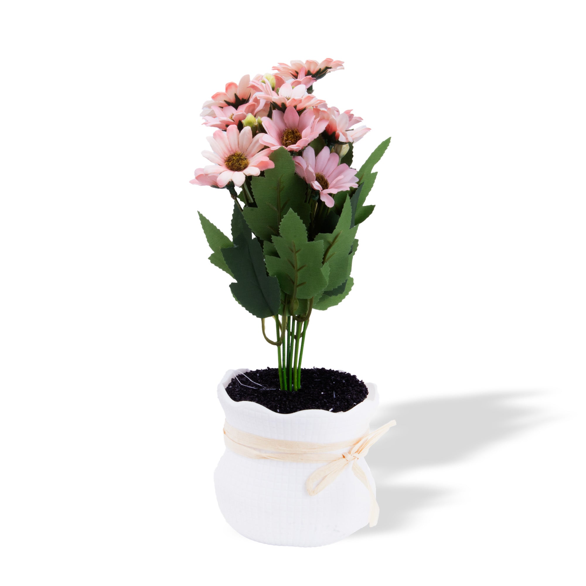 Artificial Flower in Pot African Daisy Soft Pink 11X6inch 1pc