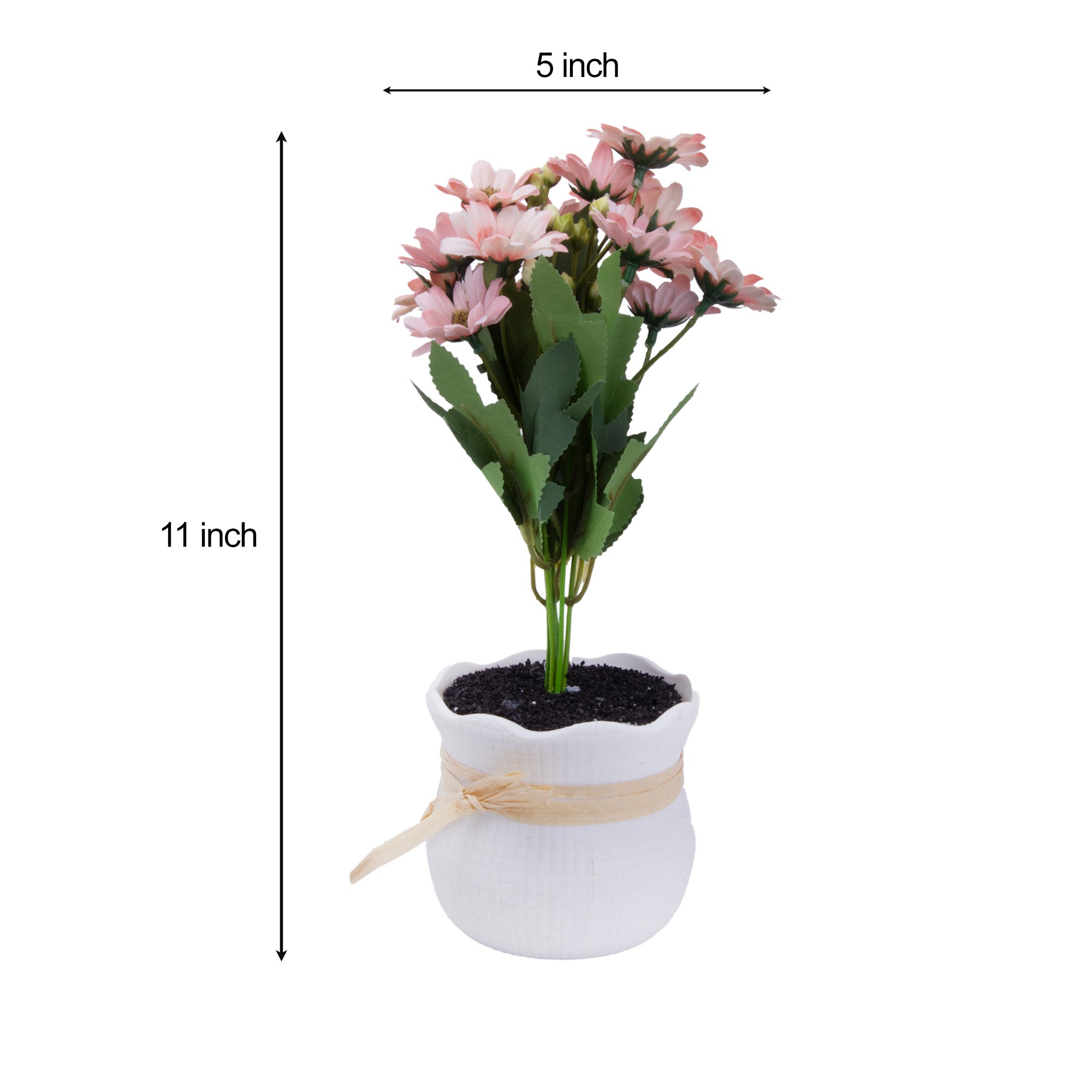 Artificial Flower in Pot African Daisy Soft Pink 11X6inch 1pc