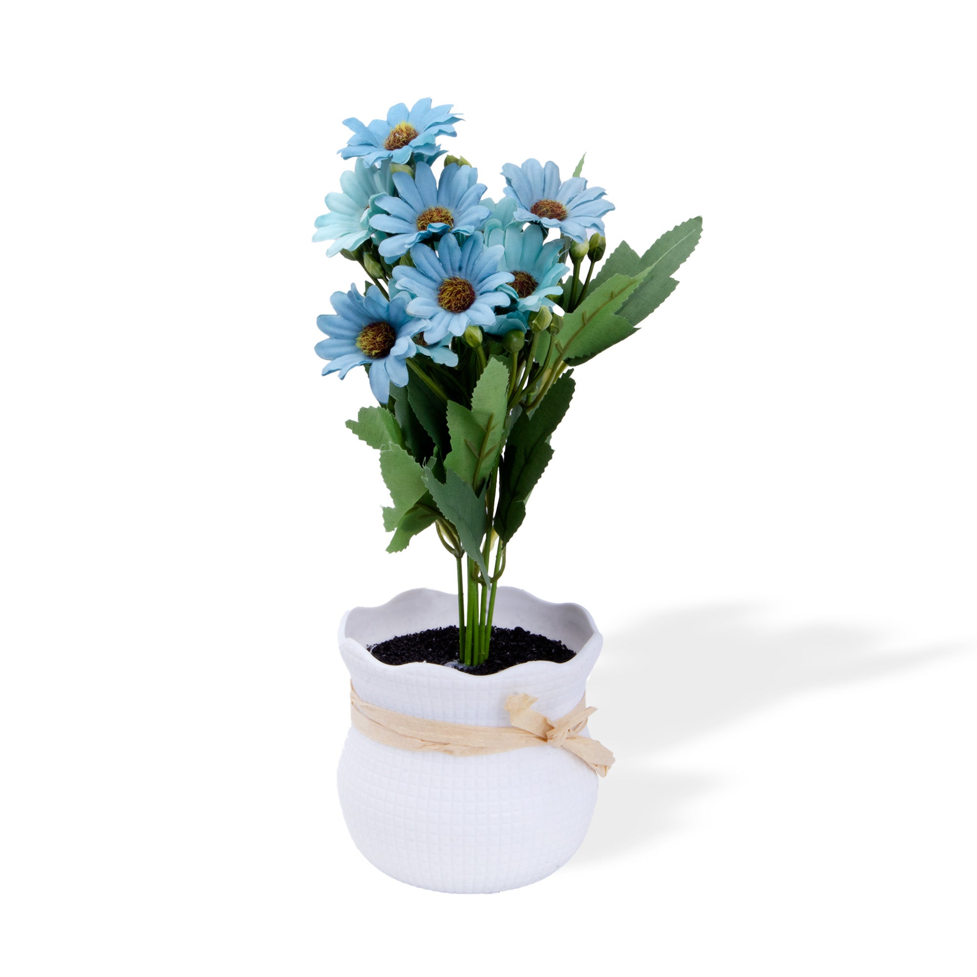 Artificial Flower in Pot African Daisy Light Blue 11X6inch 1pc