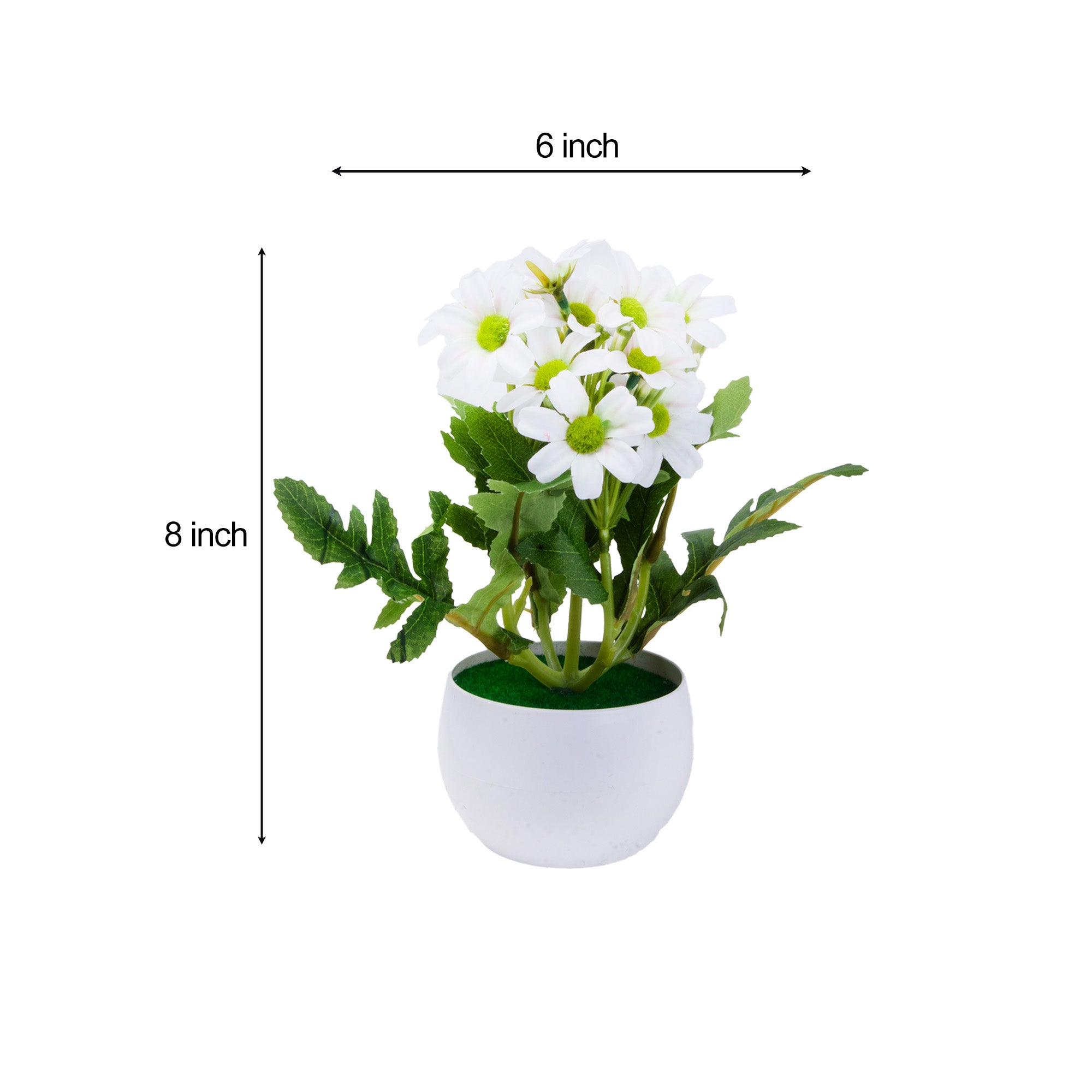 Artificial Flower in Pot Daisy White 8X7inch 1pc