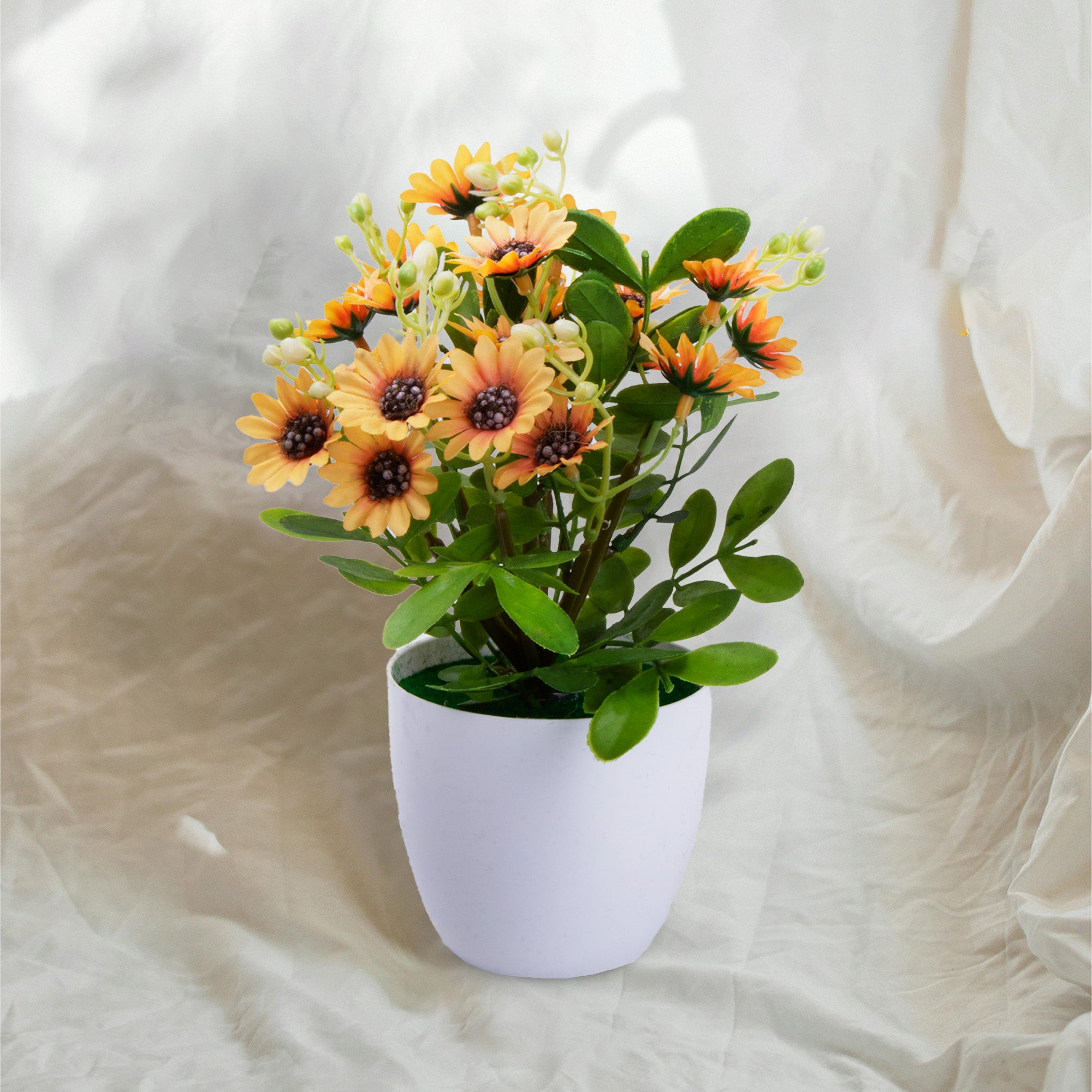 Artificial Flower in Pot Daisy Vine Yellow 9X6.5inch 1pc