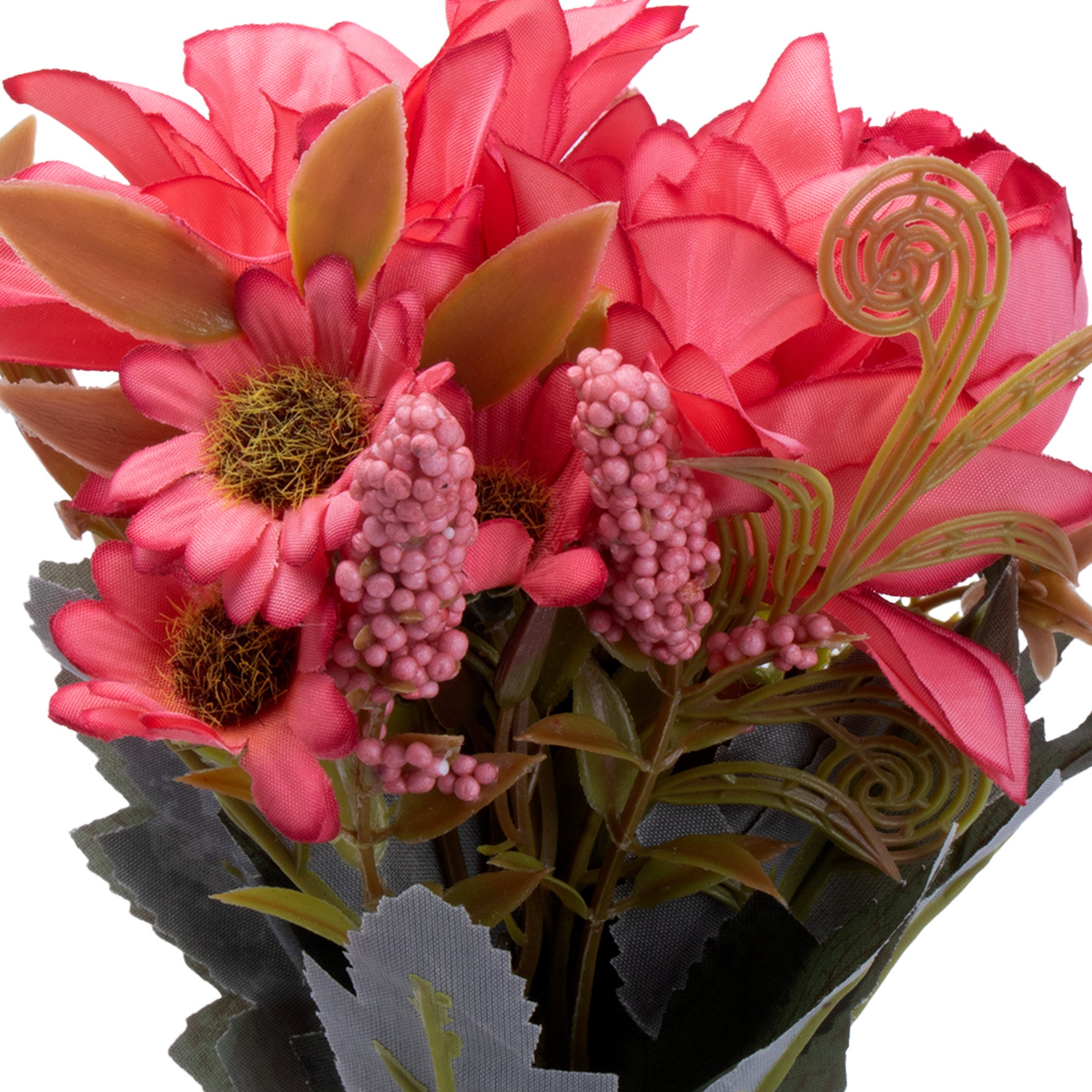 Artificial Flower in Pot Rose and Daisy Coral Pink 9.5X6.5inch 1pc