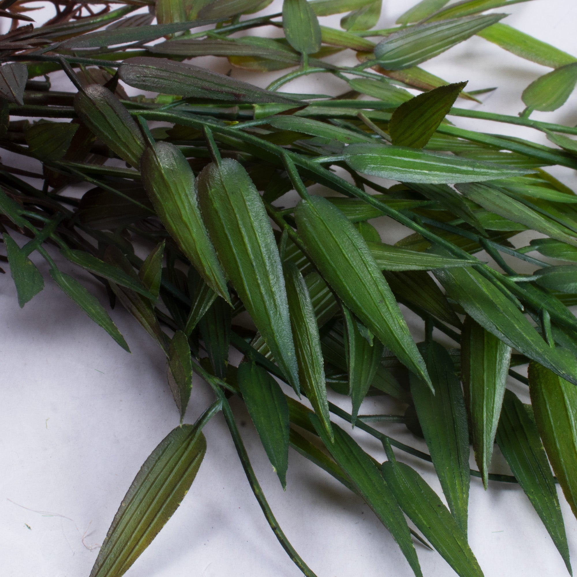 Artificial Leaf Stem Dwarf Bamboo Dark Green 15inch 1 Bunch