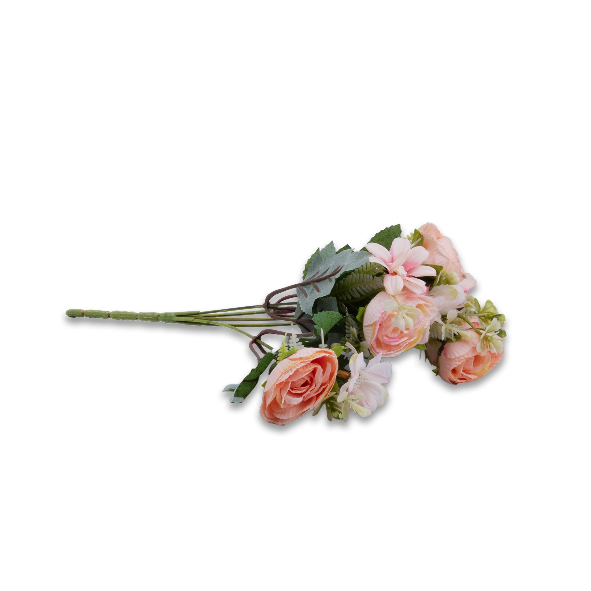 Artificial Flower Rose and Daisy Peach and white 12inch 1 Bunch