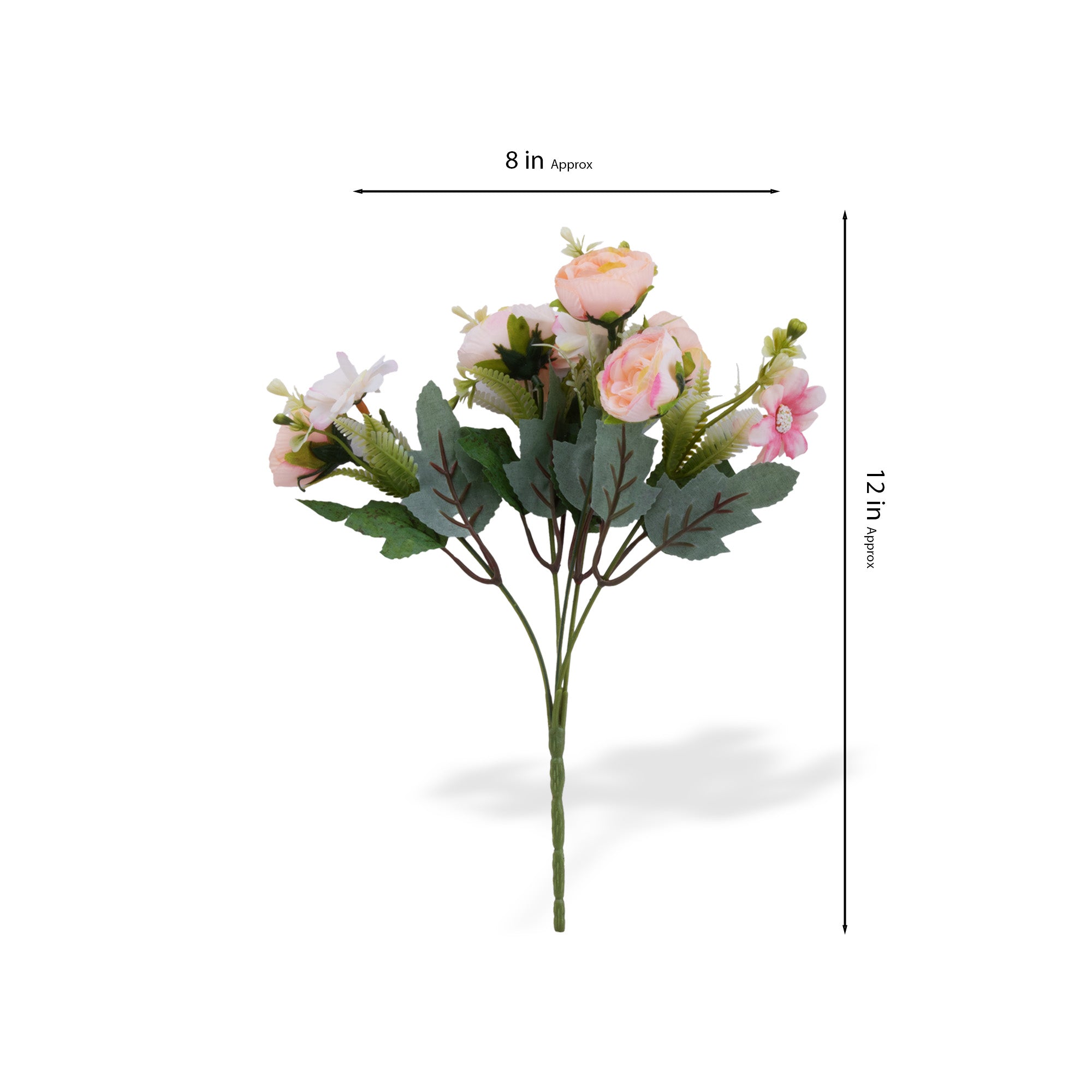 Artificial Flower Rose and Daisy Peach and white 12inch 1 Bunch