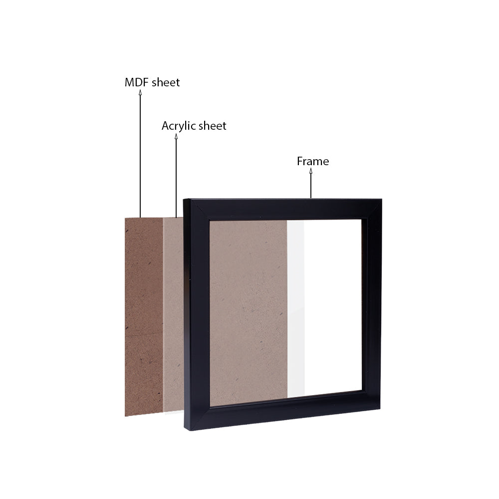 Wall Photo Frame Narrow Black 6.75 X 6.75inch 1pc