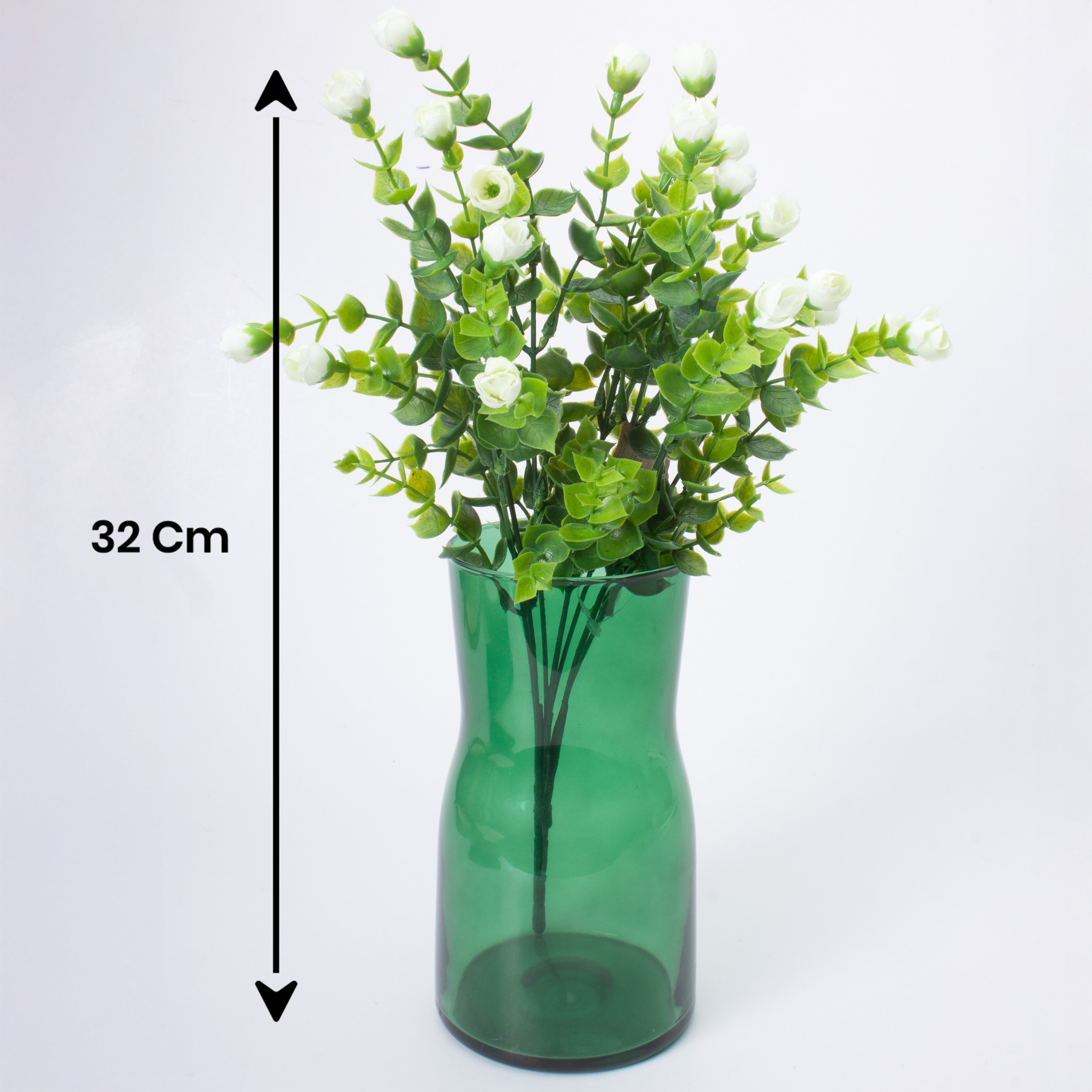 Artificial Flower Mini Rose 8cm White 1 Bunch