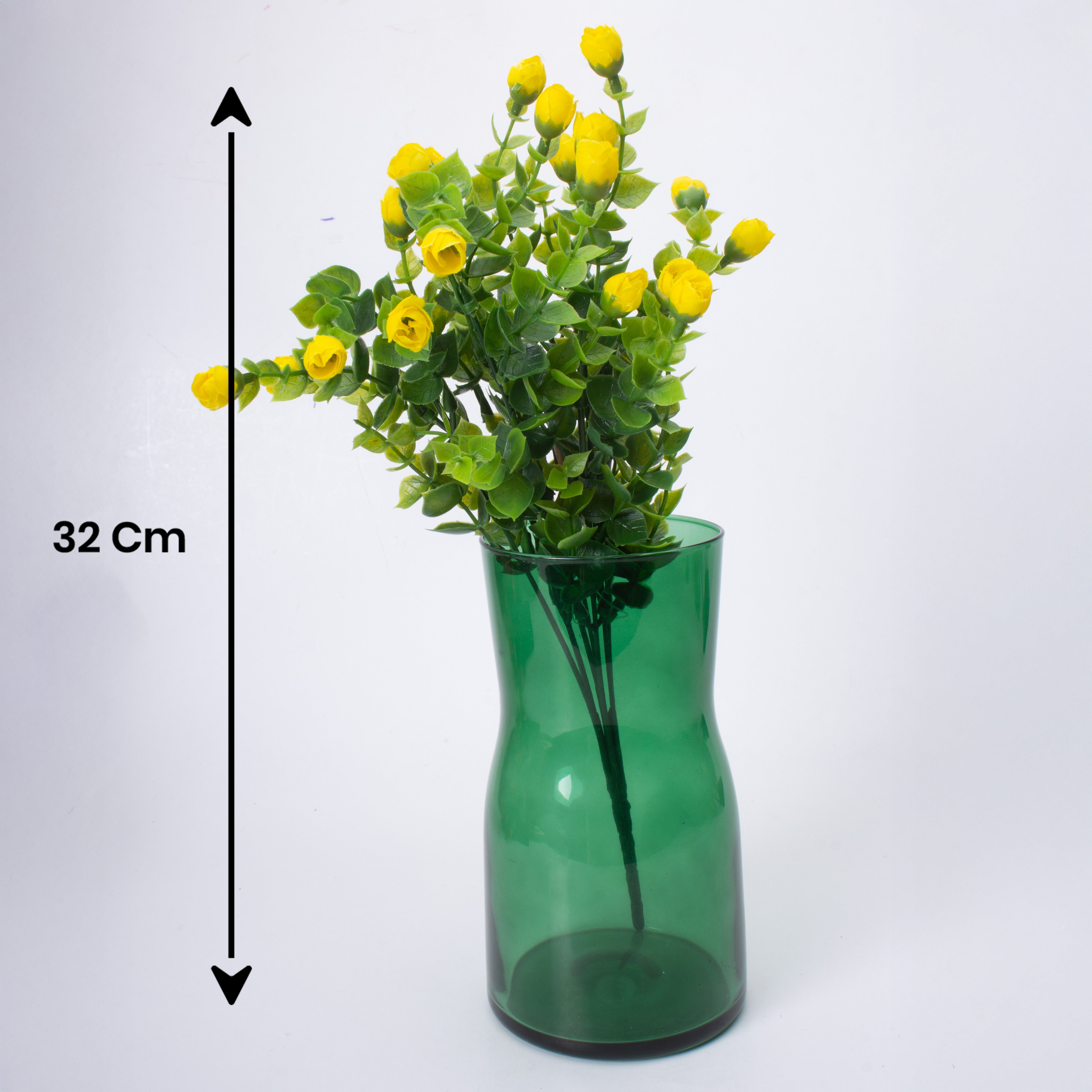Artificial Flower Mini Rose 8cm Yellow 1 Bunch