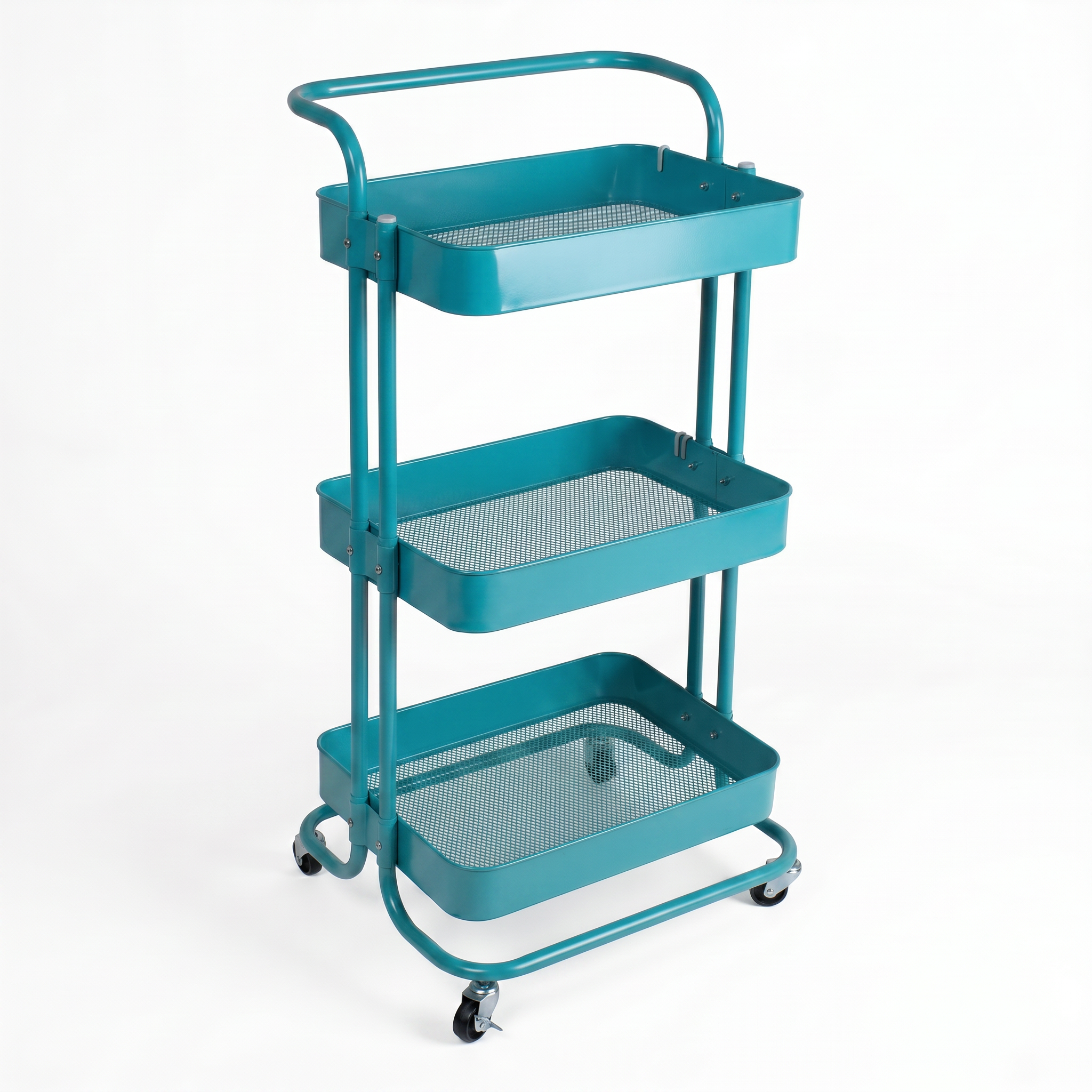 3-Layer Multipurpose Rolling Cart Teal 1pc