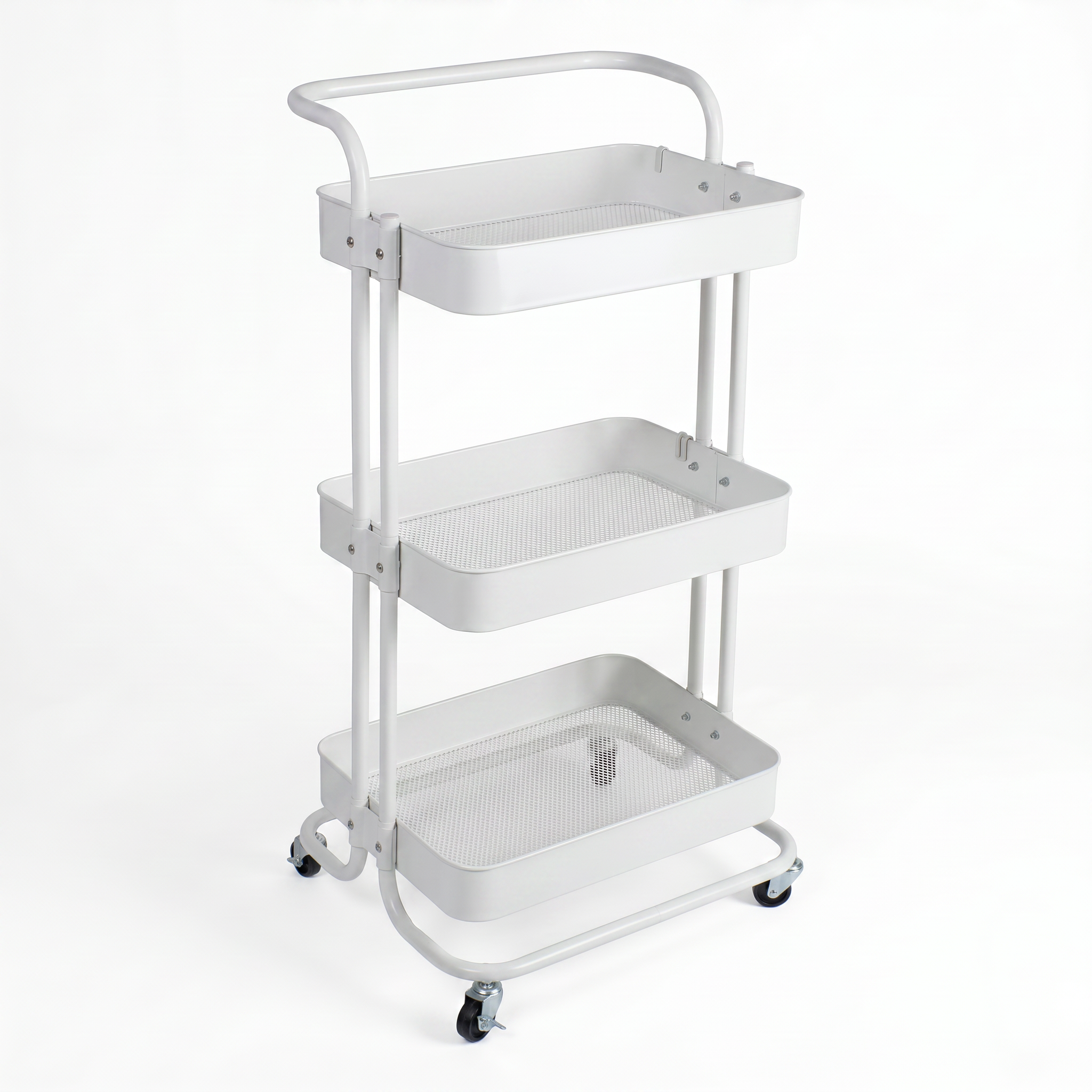 3-Layer Multipurpose Rolling Cart White 1pc