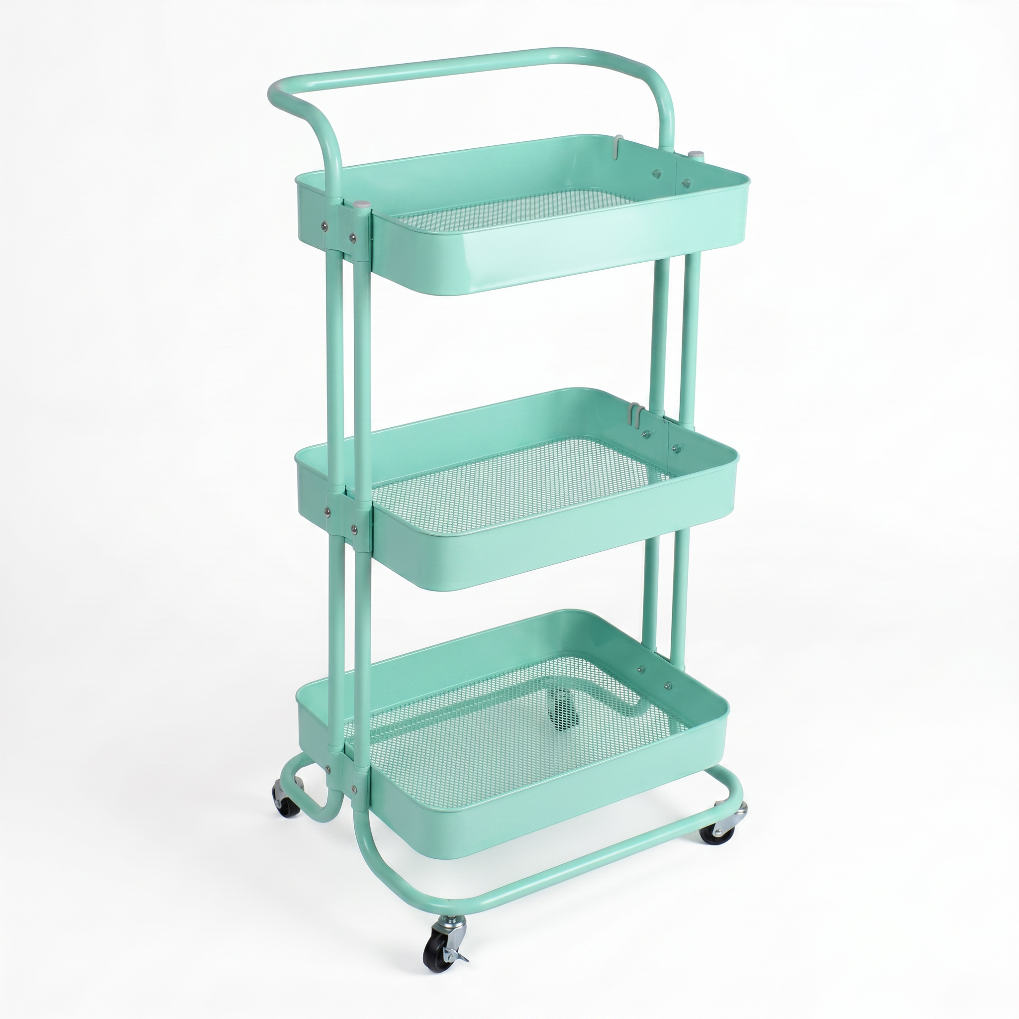 3-Layer Multipurpose Rolling Cart Mint Green 1pc