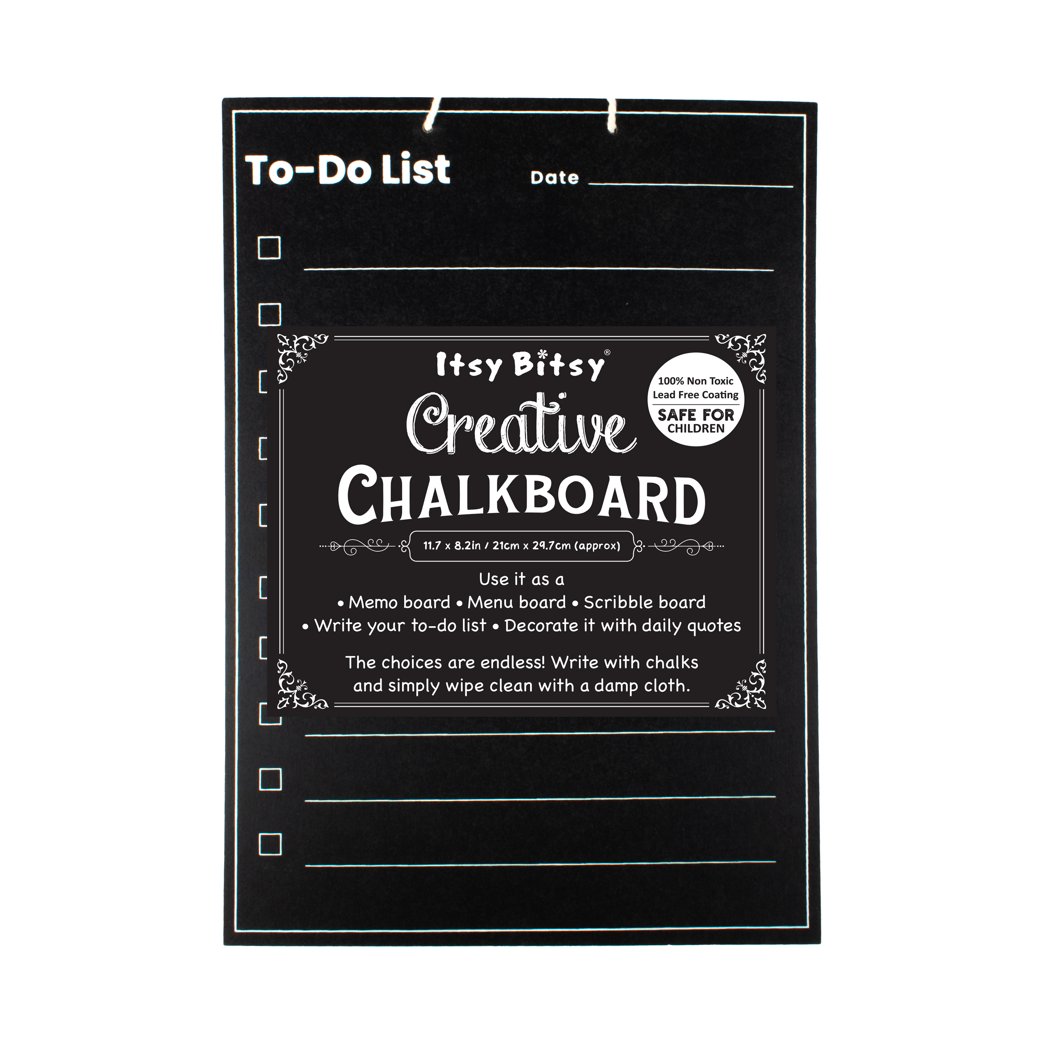 Creative Hanging Chalkboard To-Do List W8.5 X H11.7Inch 5.5mm Thick 1pc