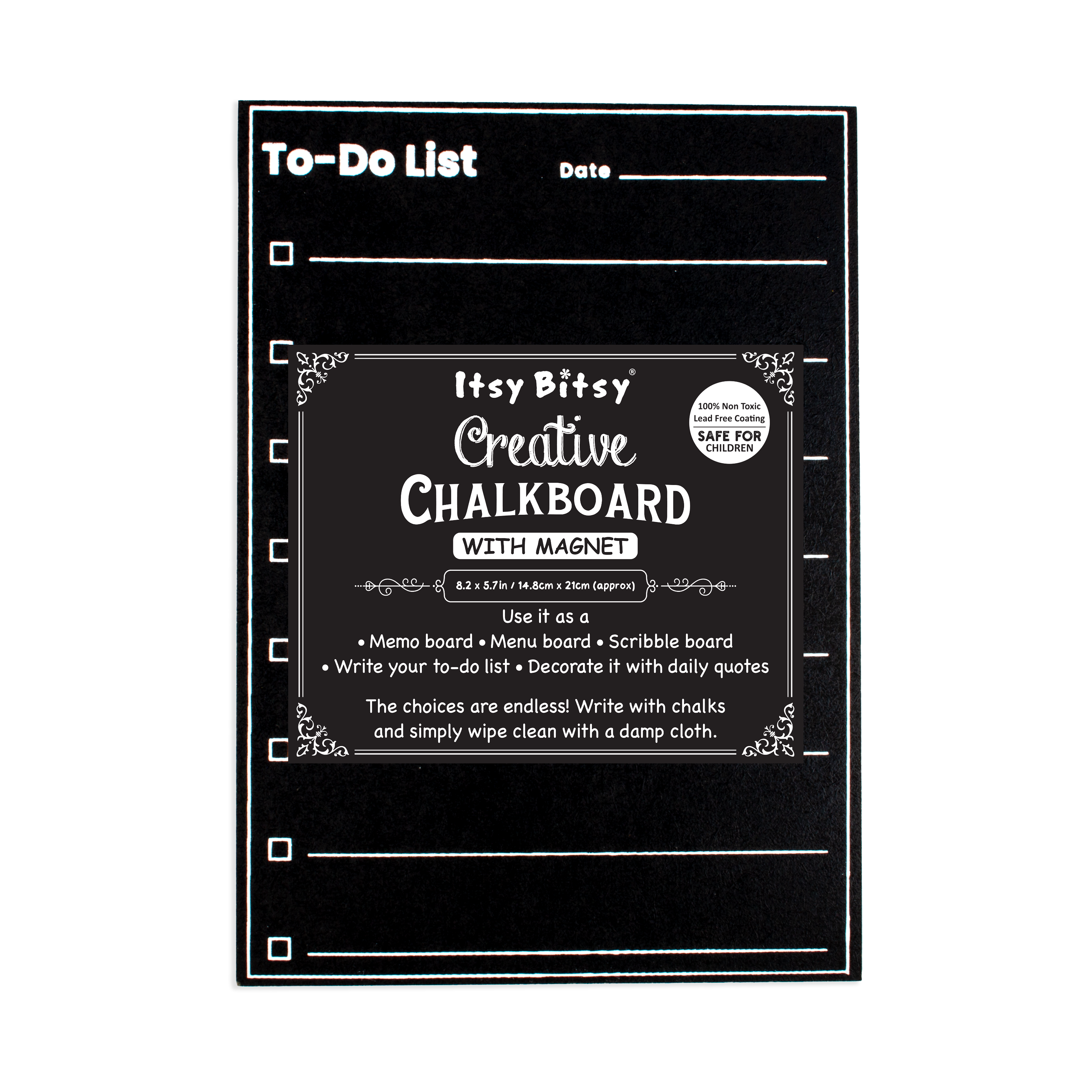 Creative Hanging Chalkboard With Magnet To-Do List W5.88 X H8.27in 2mm Thick 1pc