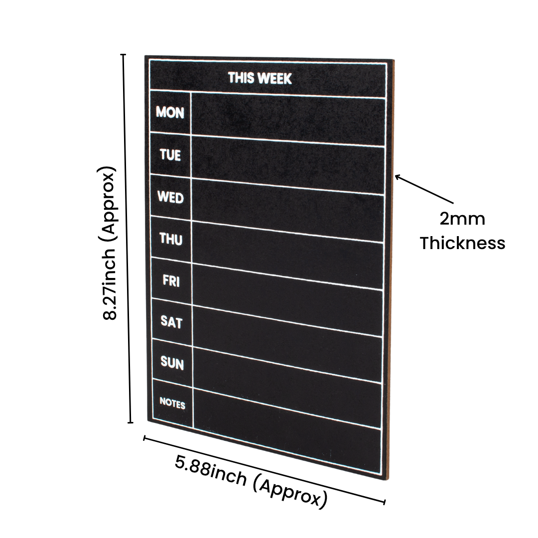 Creative Hanging Chalkboard With Magnet Weekly Notes W5.88 X H8.27 Inch 2mm Thick 1pc