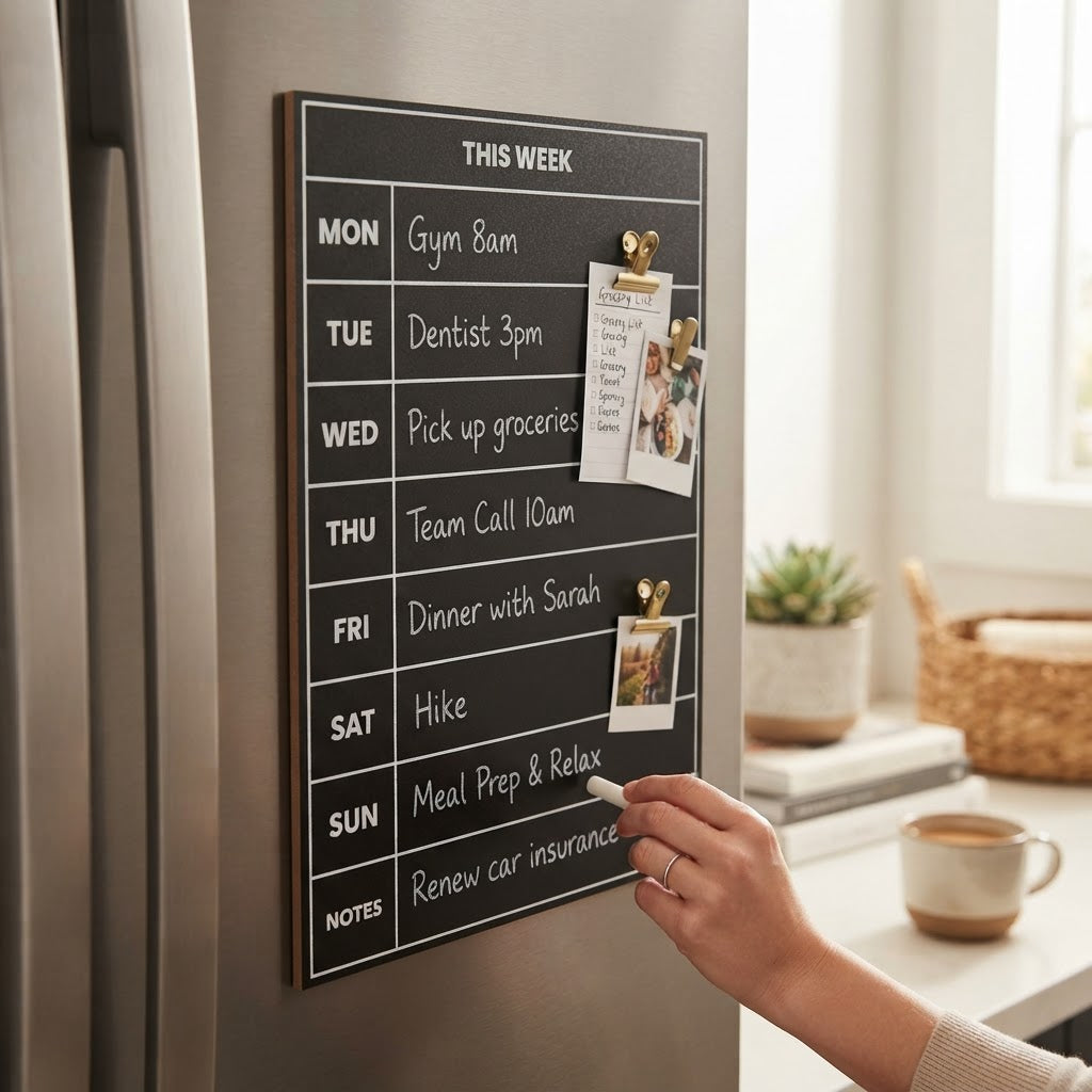 Creative Hanging Chalkboard With Magnet Weekly Notes W5.88 X H8.27 Inch 2mm Thick 1pc