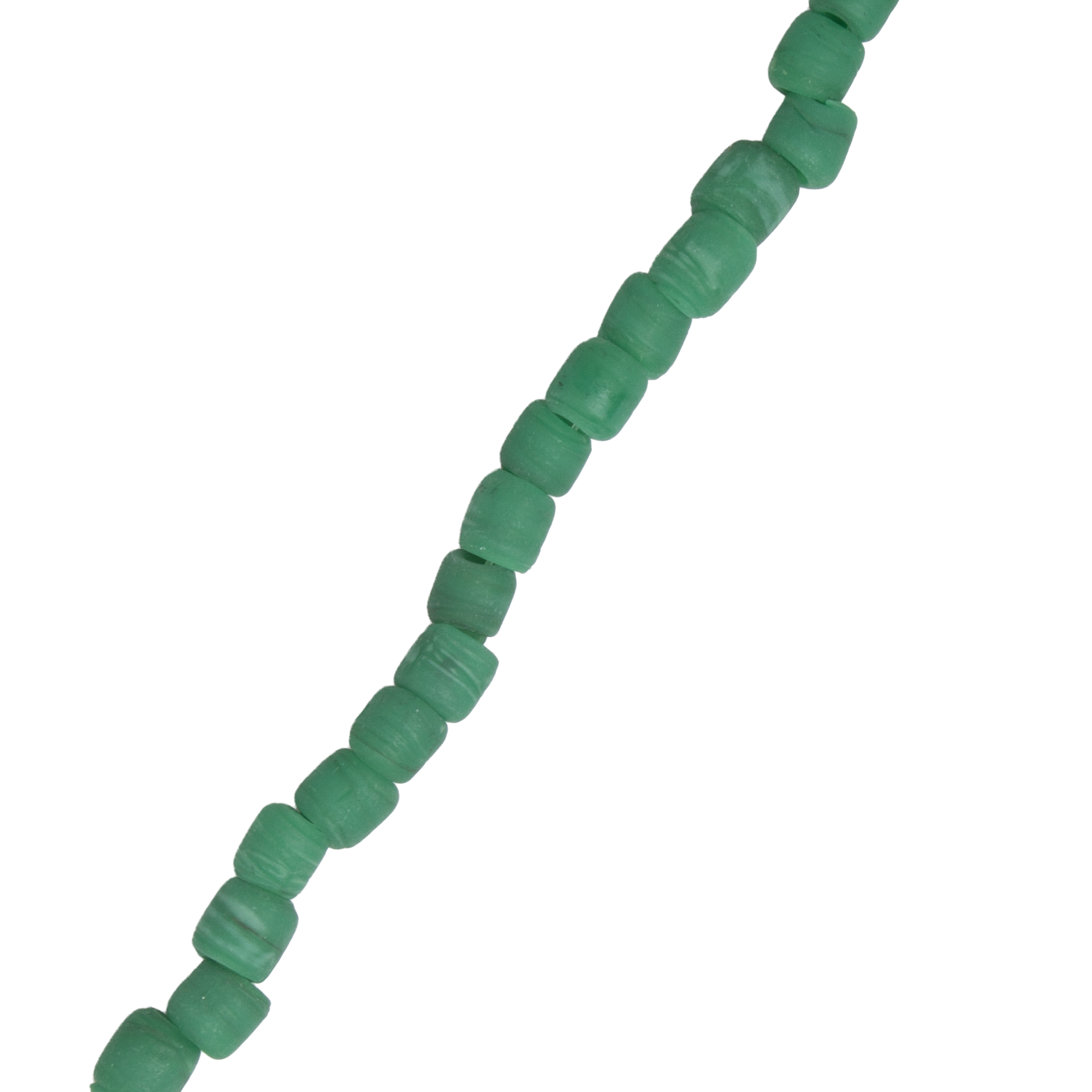 Glass Beads Drum Shape Jade Green Approx 6.52X7.08mm 30gm 1 String