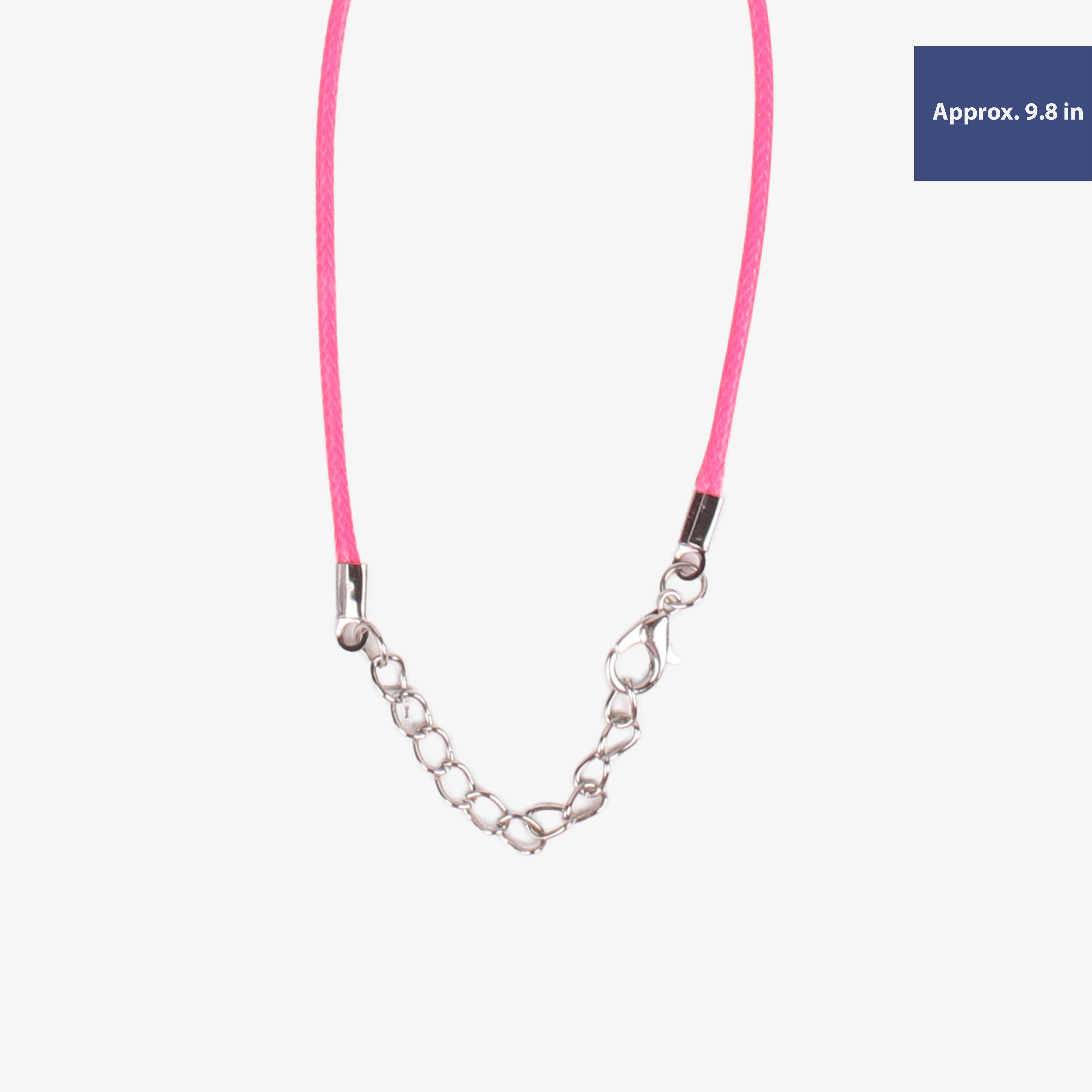 Ready-to-Wear Bracelet Cord With Clasp Deep Pink, Approx Thickness 1.5mm Length 25cm