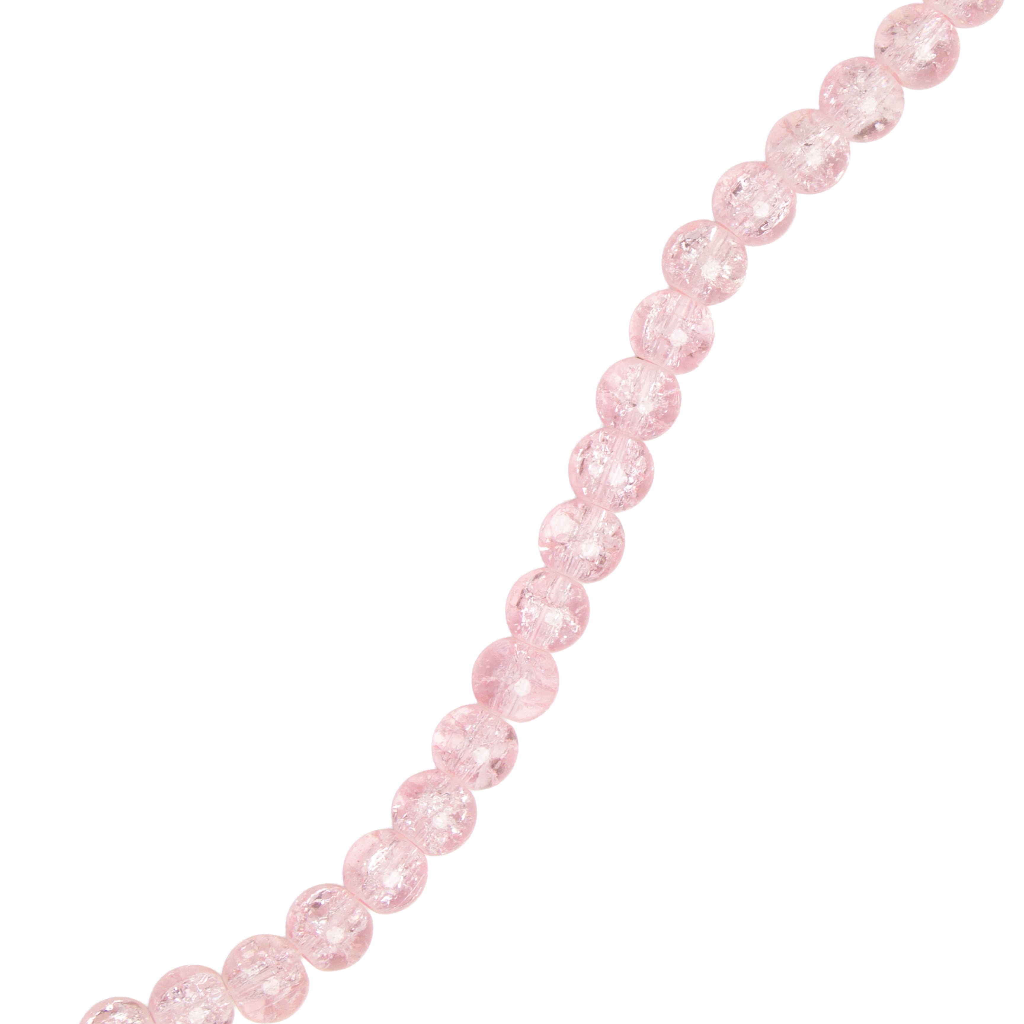 Crackle Glass Beads Light Pink 8mm 35 Beads 1string