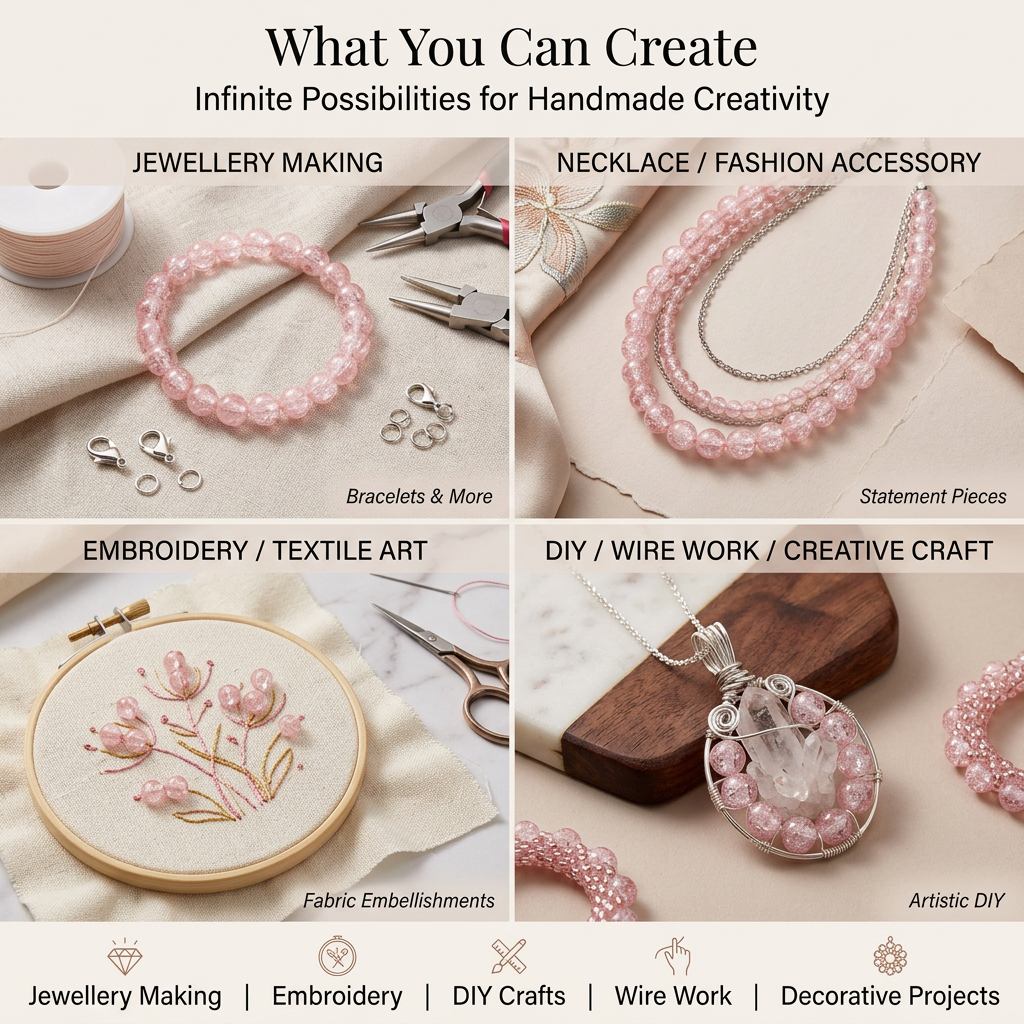 Crackle Glass Beads Light Pink 8mm 35 Beads 1string