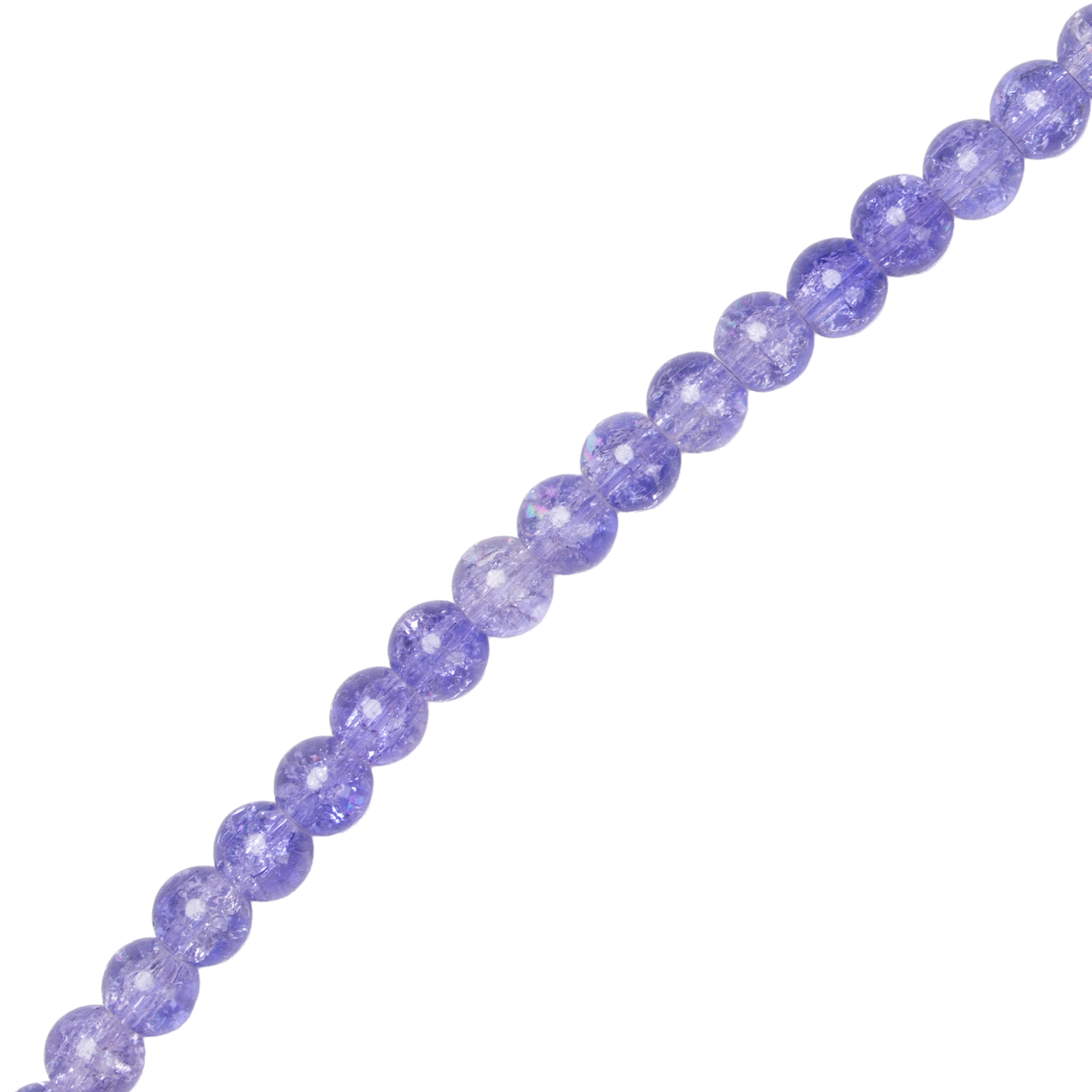 Crackle Glass Beads Purple 8mm 35 Beads 1string