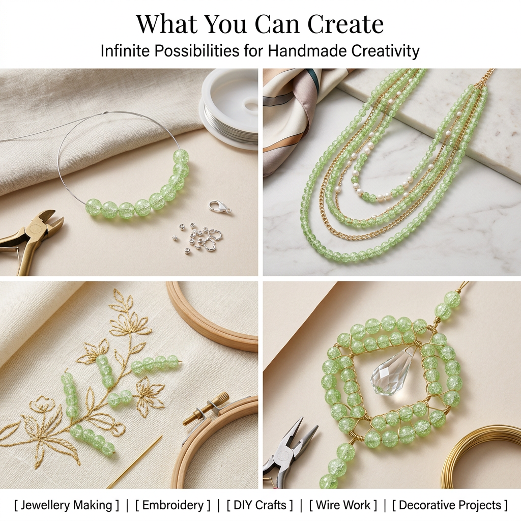 Crackle Glass Beads Parrot Green 8mm 35 Beads 1string