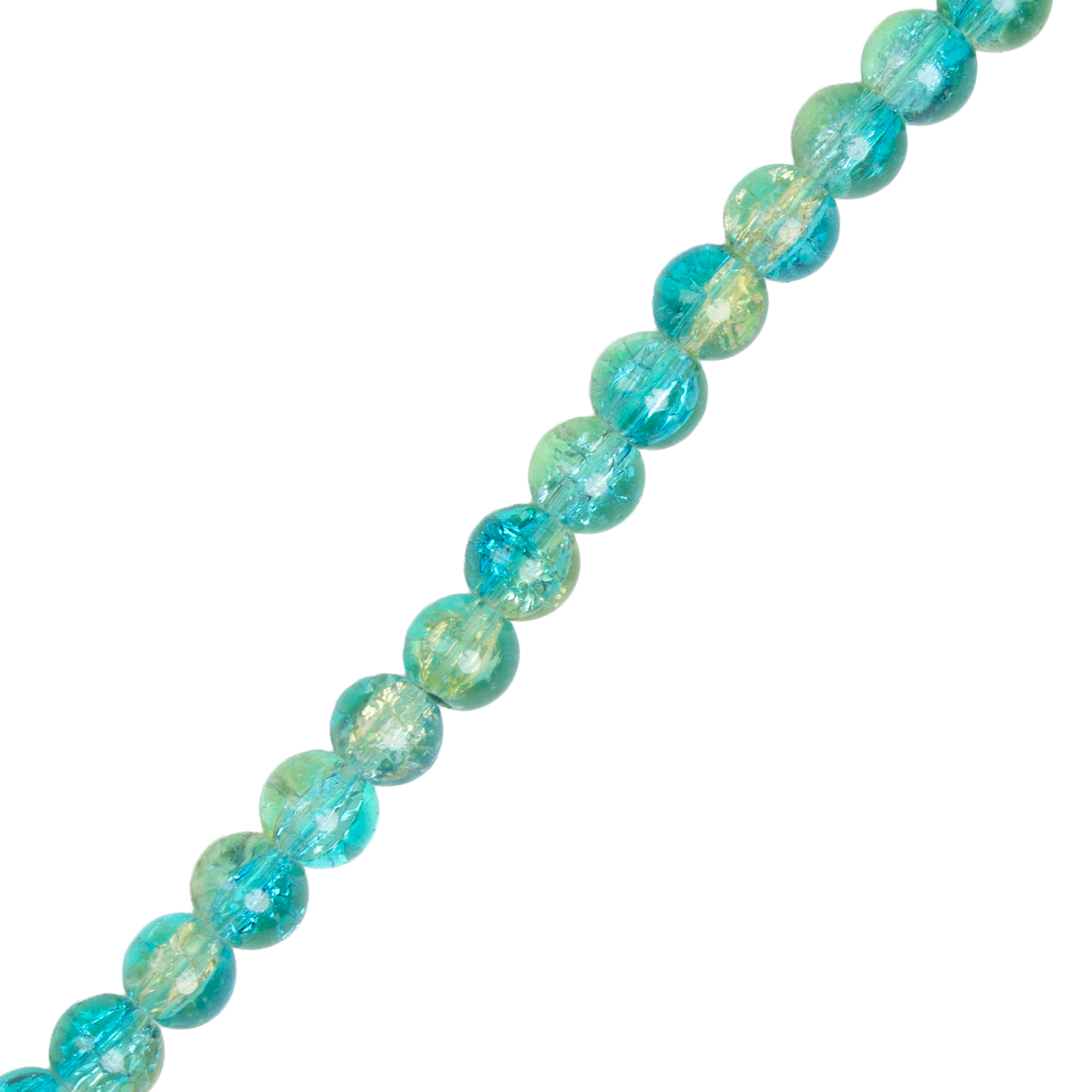 Glass Bead Round Dual Tone Aquamarine 8mm 35beads 1string