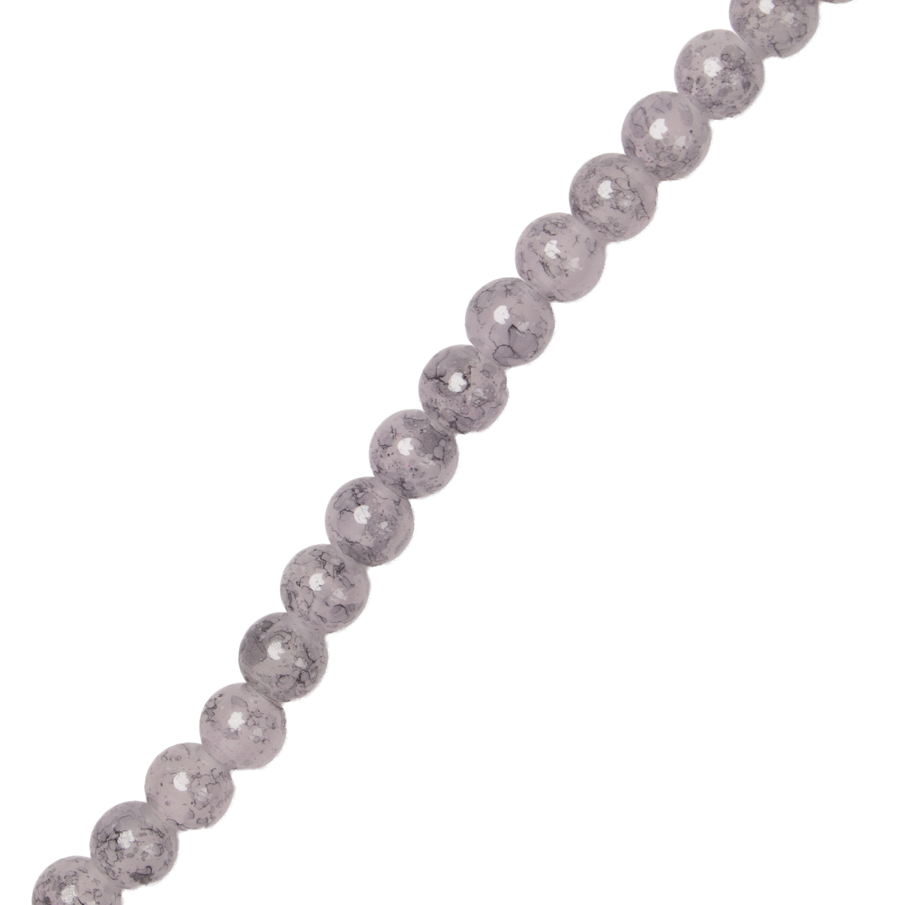 Glass Bead Round Dual Tone Misty Purple 8mm 35beads 1string