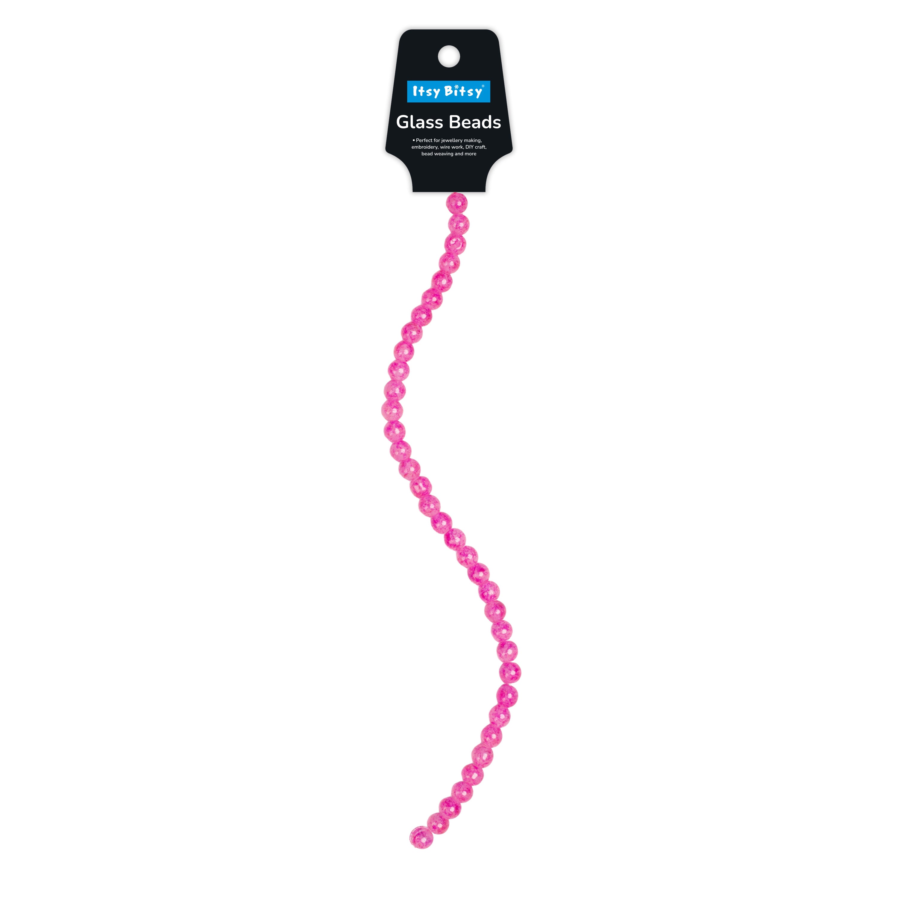 Glass Bead Round Dual Tone Hot Pink 8mm 35beads 1string