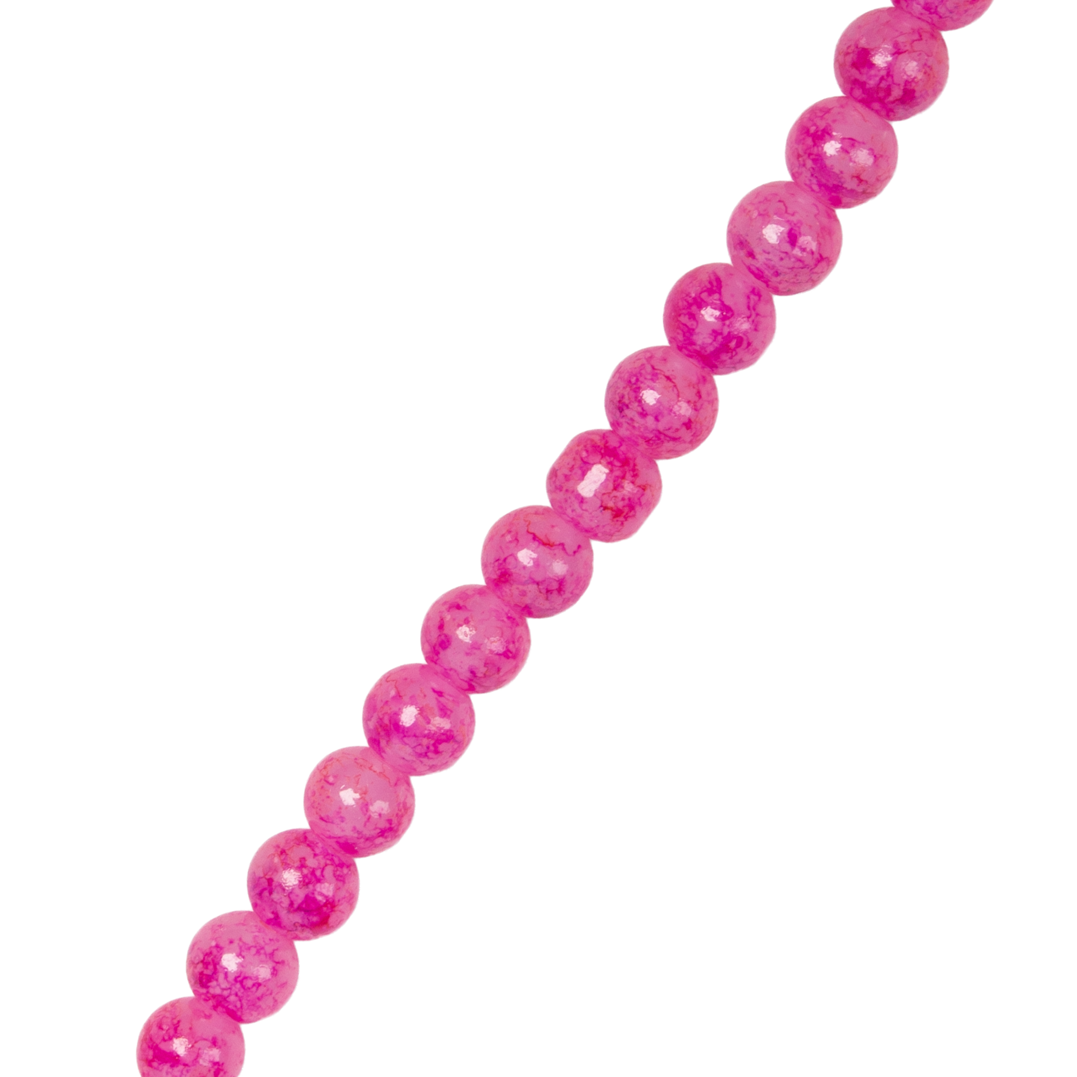 Glass Bead Round Dual Tone Hot Pink 8mm 35beads 1string