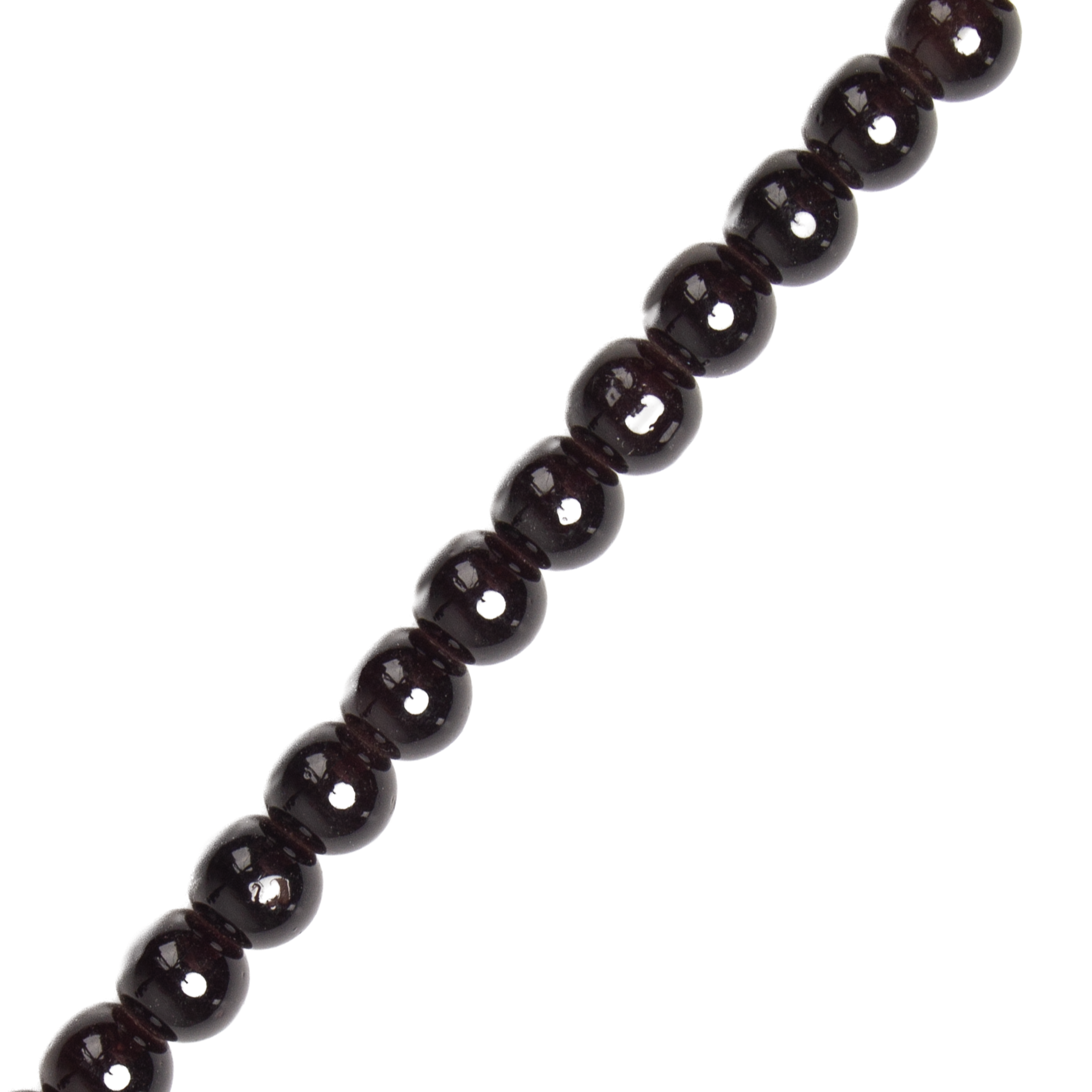 Glass Bead Round Black 8mm 35beads 1string