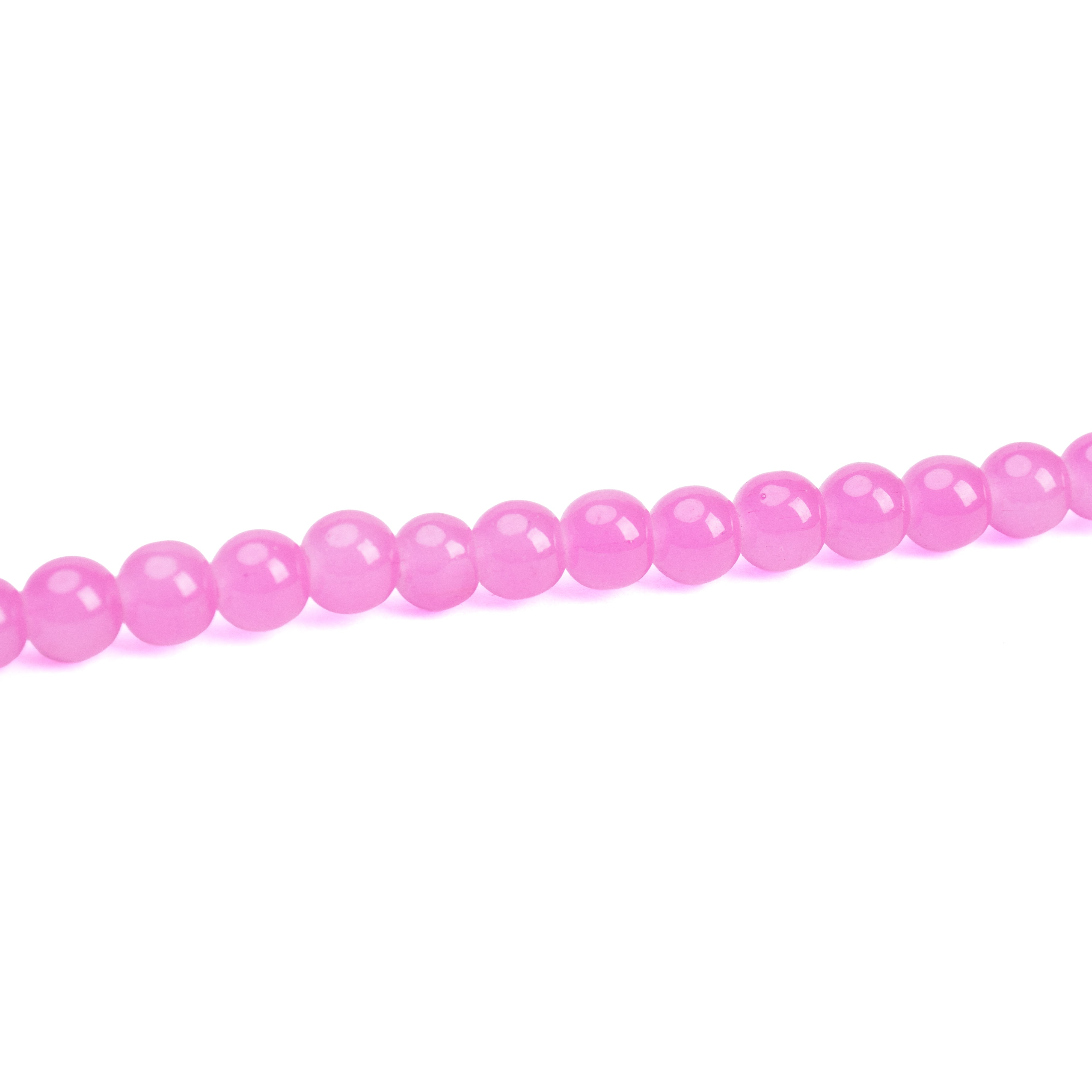 Glass Bead Round Candy Pink 8mm 35beads 1string