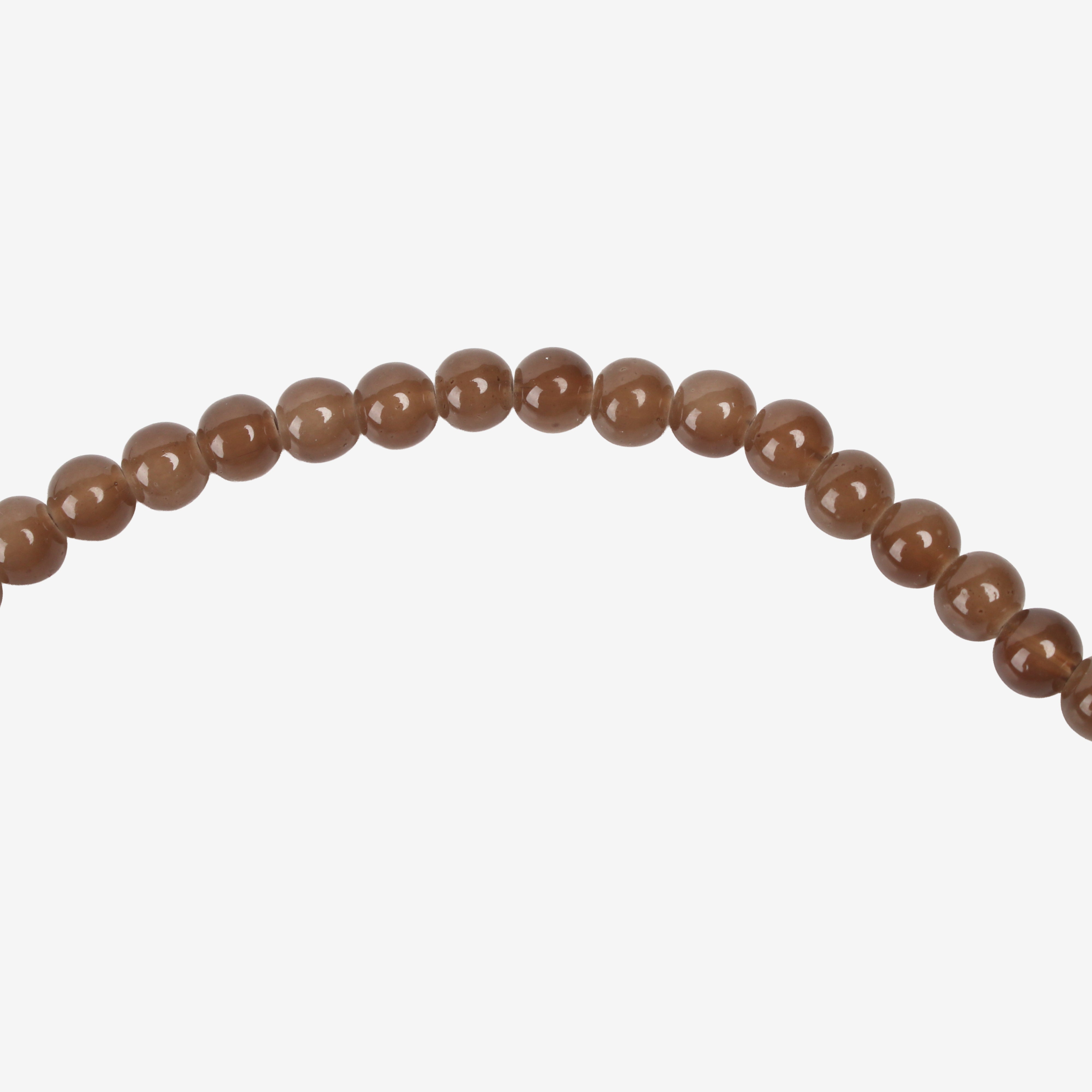 Glass Bead Round Brown 8mm 35beads 1string
