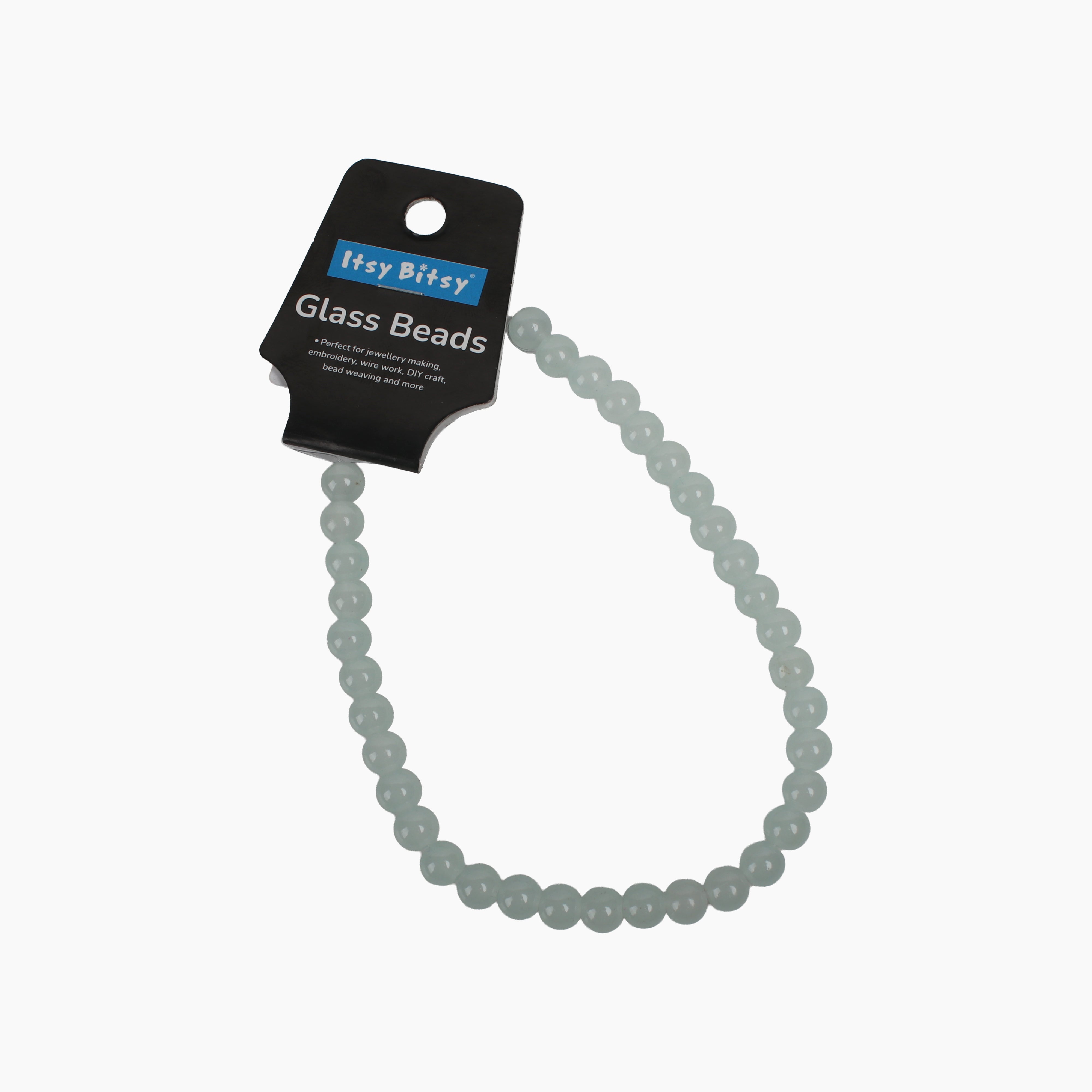 Glass Bead Round Pale Green 8mm 35beads 1string