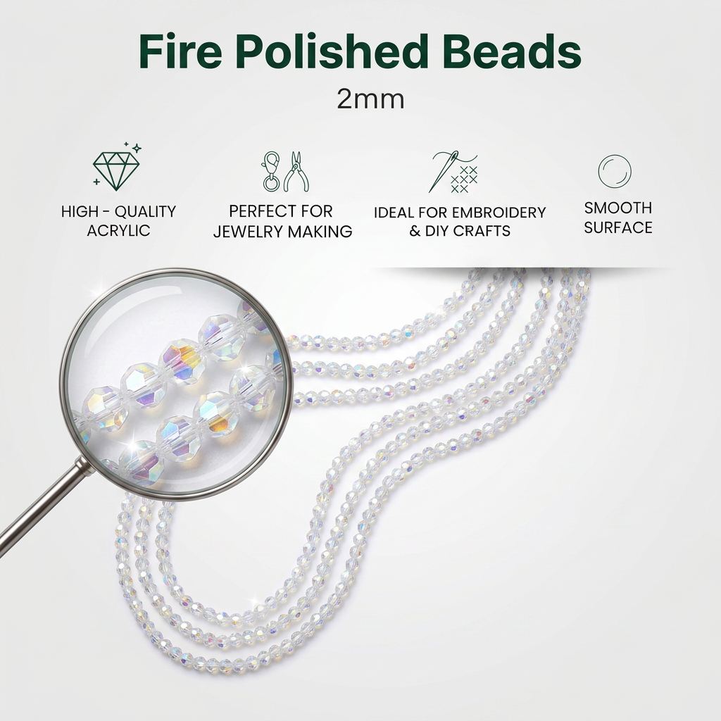 Fire Polished Beads Rainbow Crystal 2mm Clear Crystal 1 string
