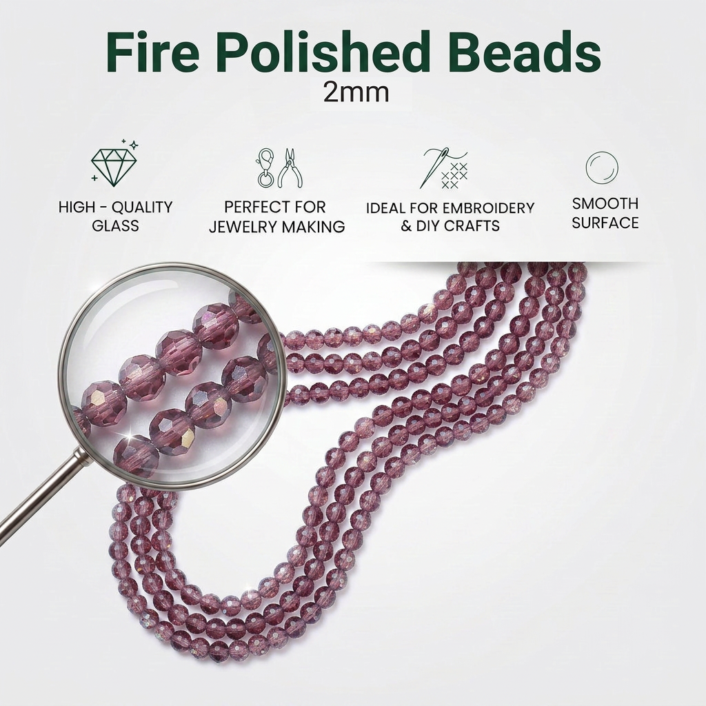 Fire Polished Beads Rainbow Crystal 2mm Crystal Amethyst 1 string