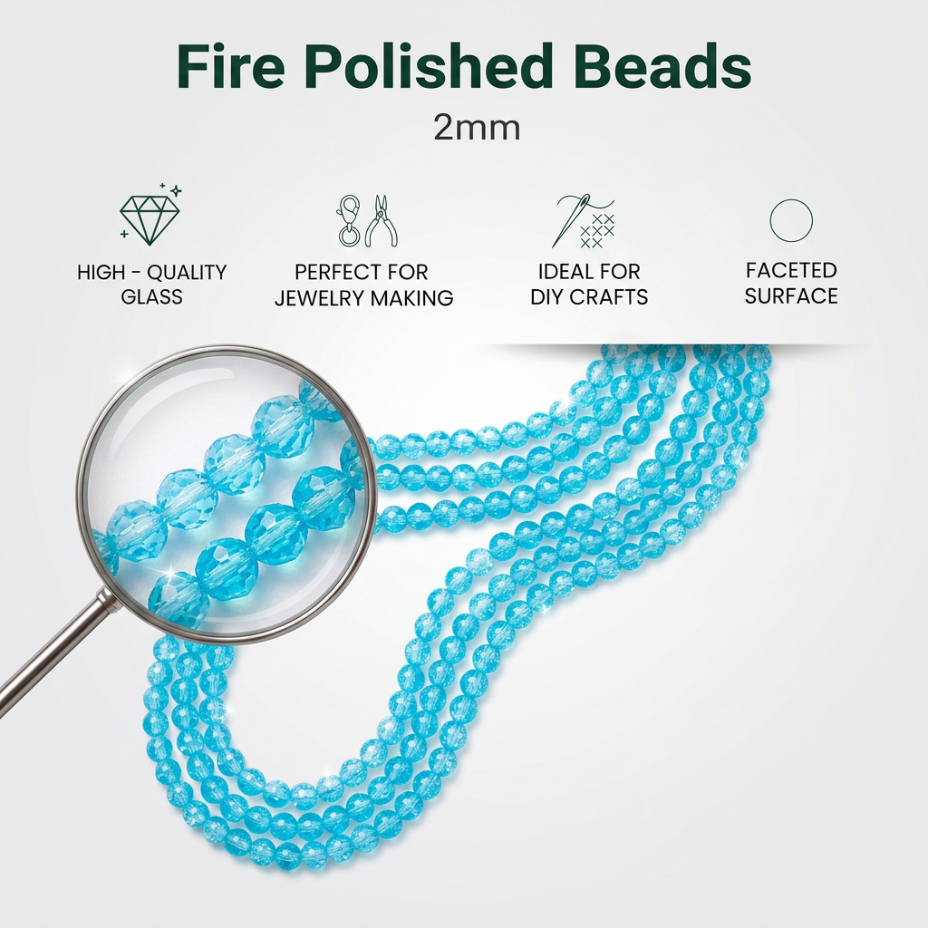 Fire Polished Beads Rainbow Crystal 2mm Aquamarine 1 string