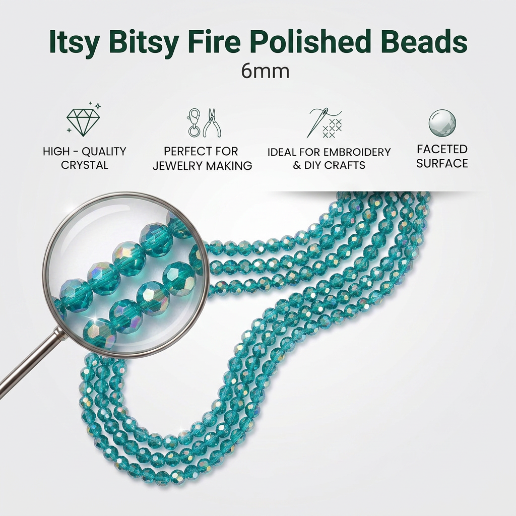 Fire Polished Beads Rainbow Crystal 6mm Teal 1 string