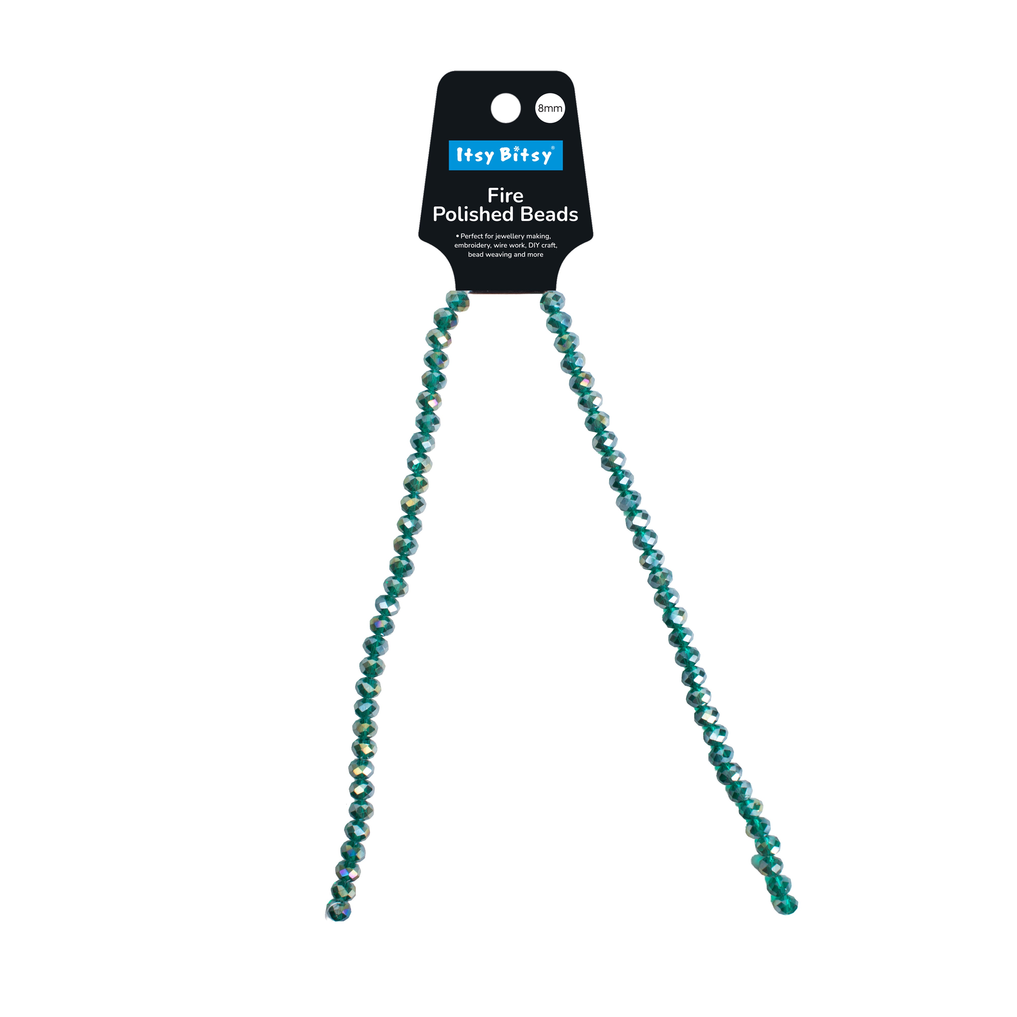 Fire Polished Beads Rainbow Crystal 8mm Teal 1 string